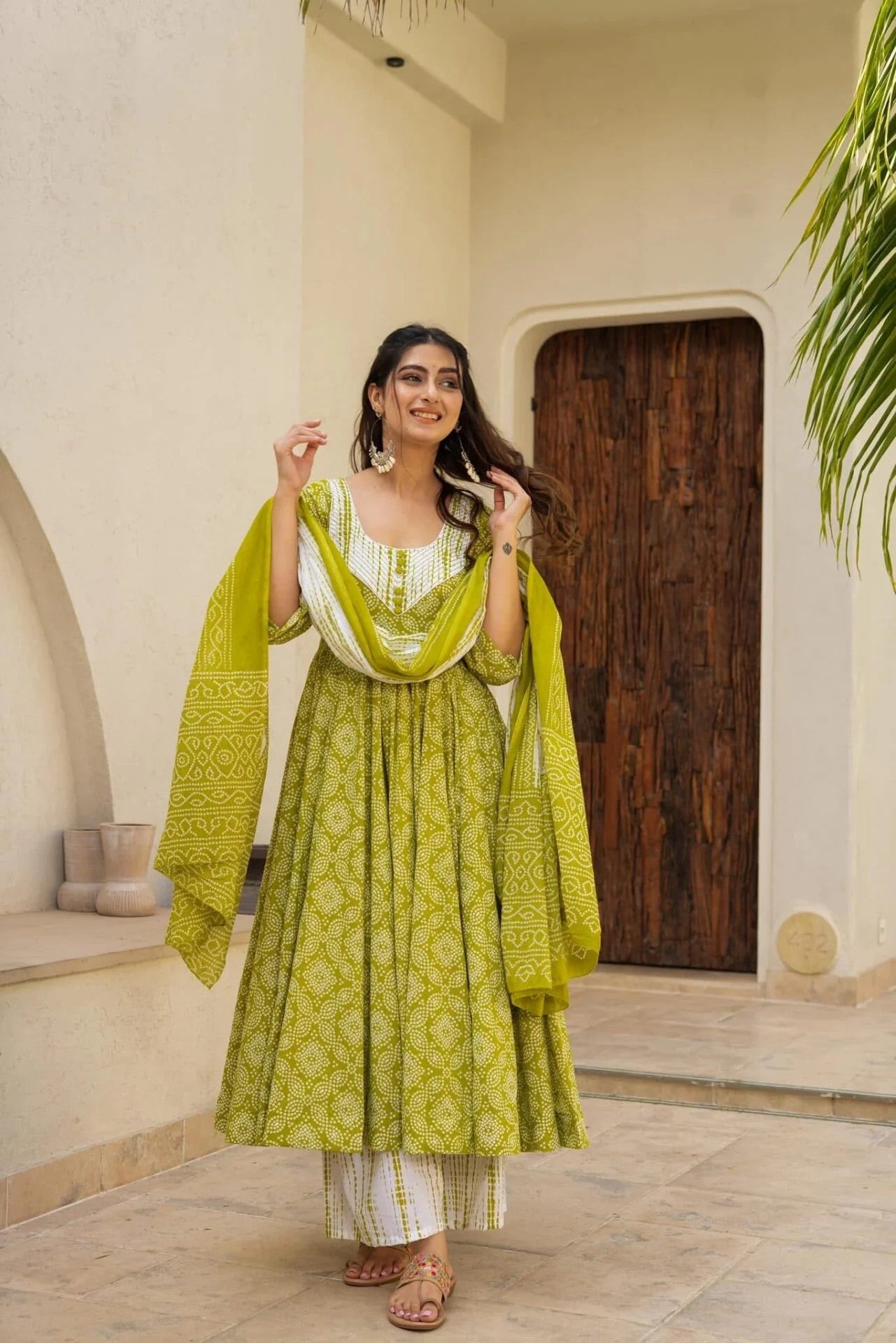 Printed Anarkali Kurta Set for Women