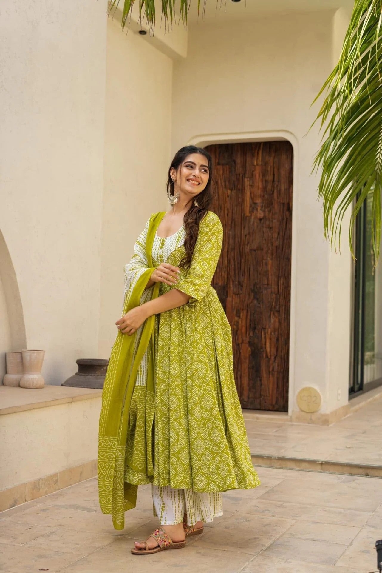Printed Anarkali Kurta Set for Women