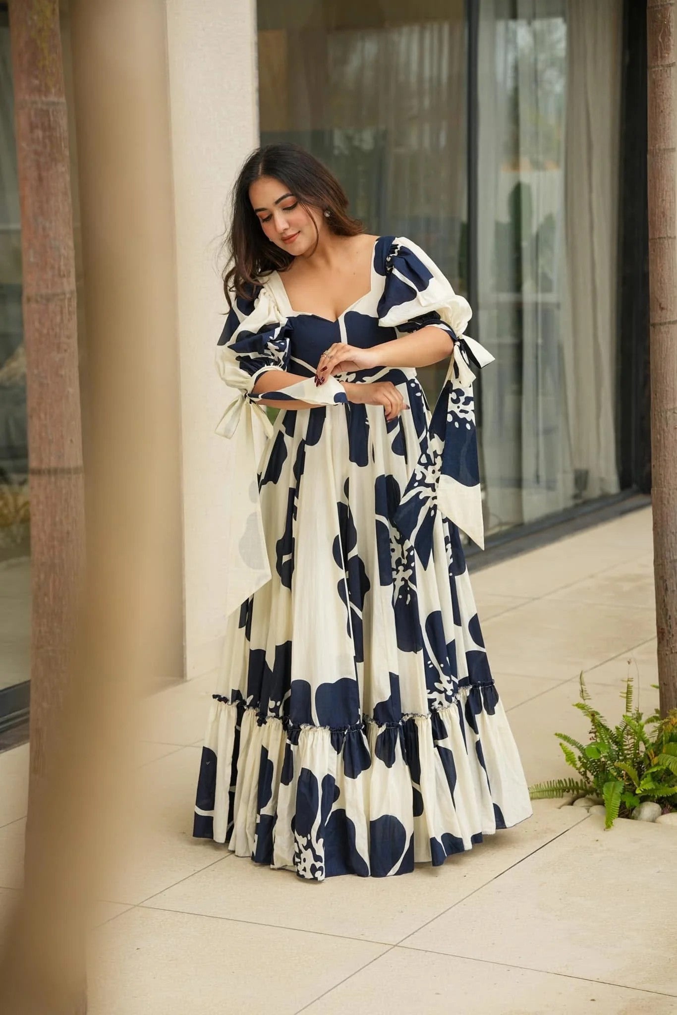 Floral Printed Anarkali Gown for Women