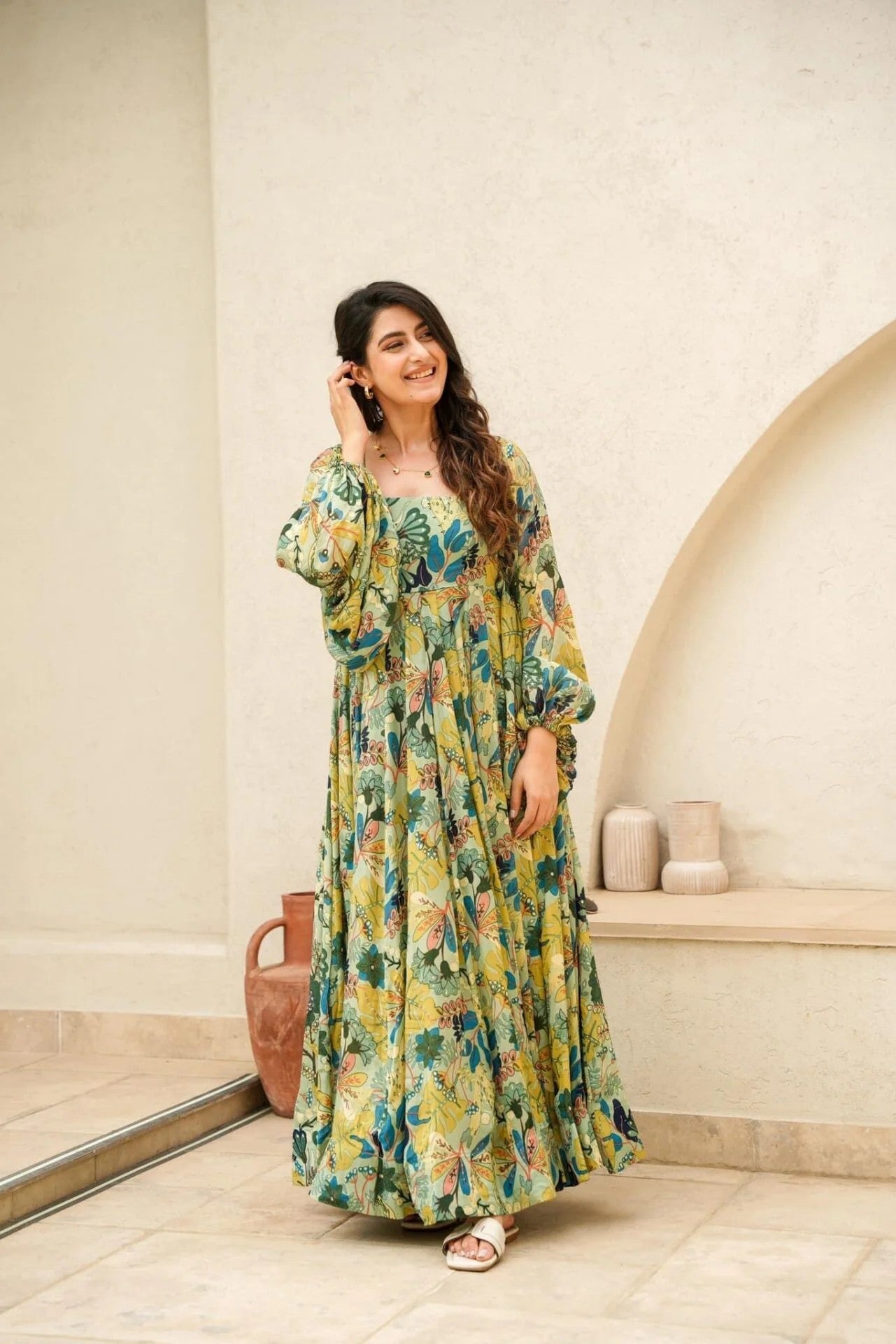 Refreshing Hues: Light Green Maxi Dress