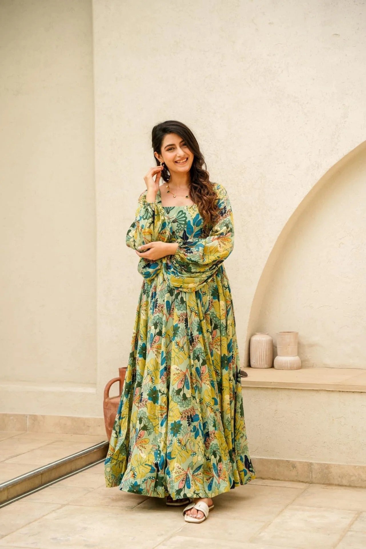 Refreshing Hues: Light Green Maxi Dress