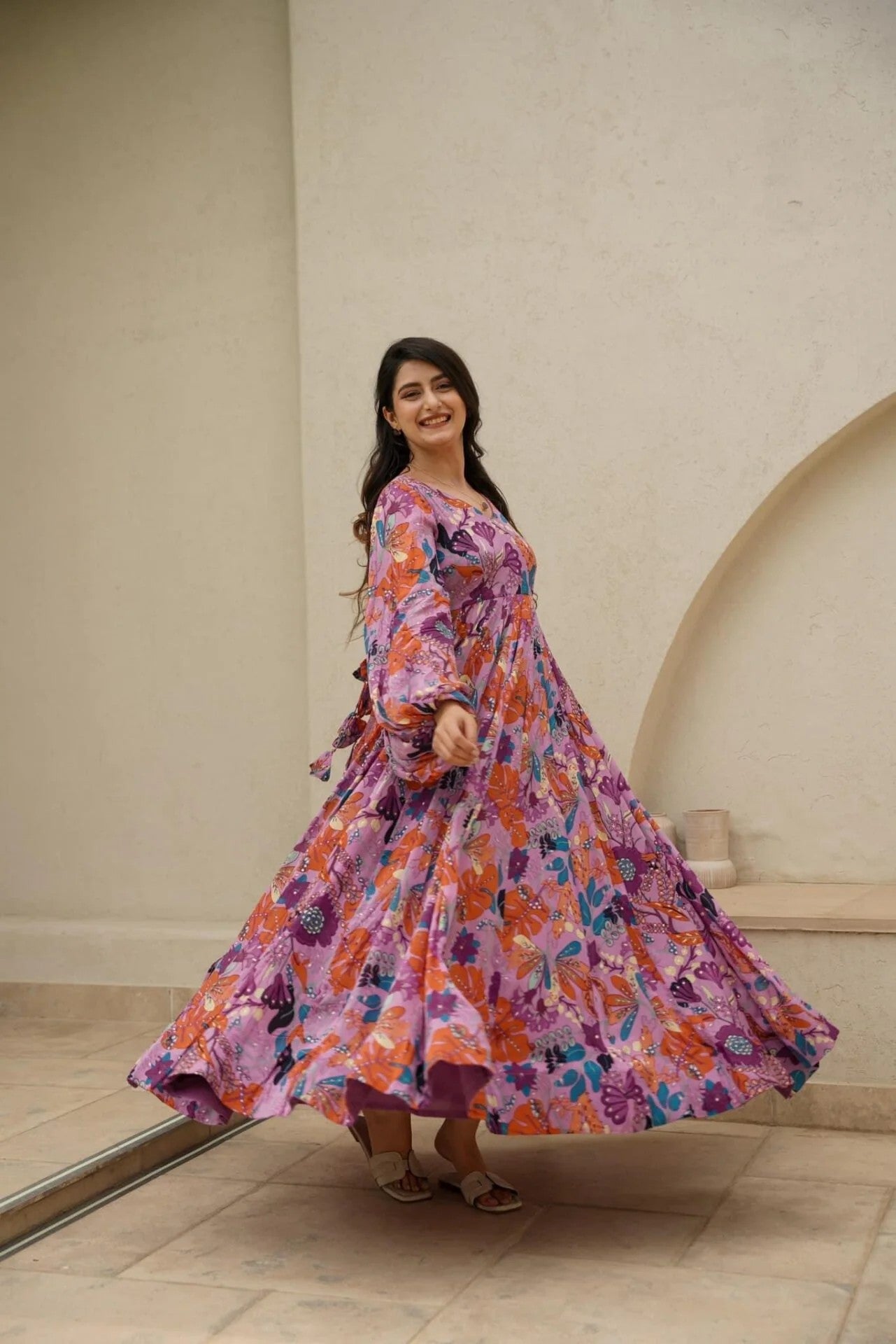 Multicolor Floral Printed Skirt Set for Women