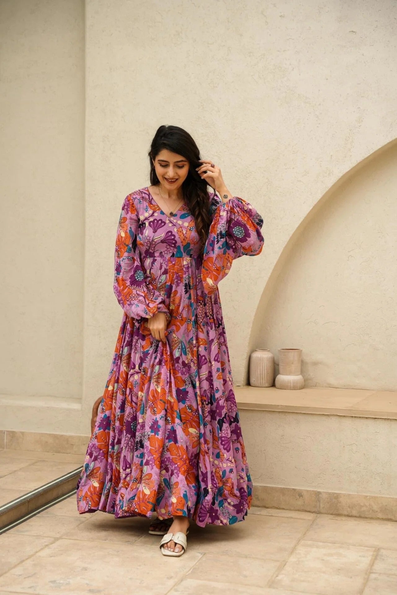 Multicolor Floral Printed Skirt Set for Women