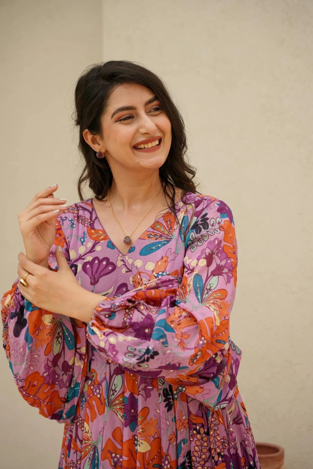 Multicolor Floral Printed Skirt Set for Women