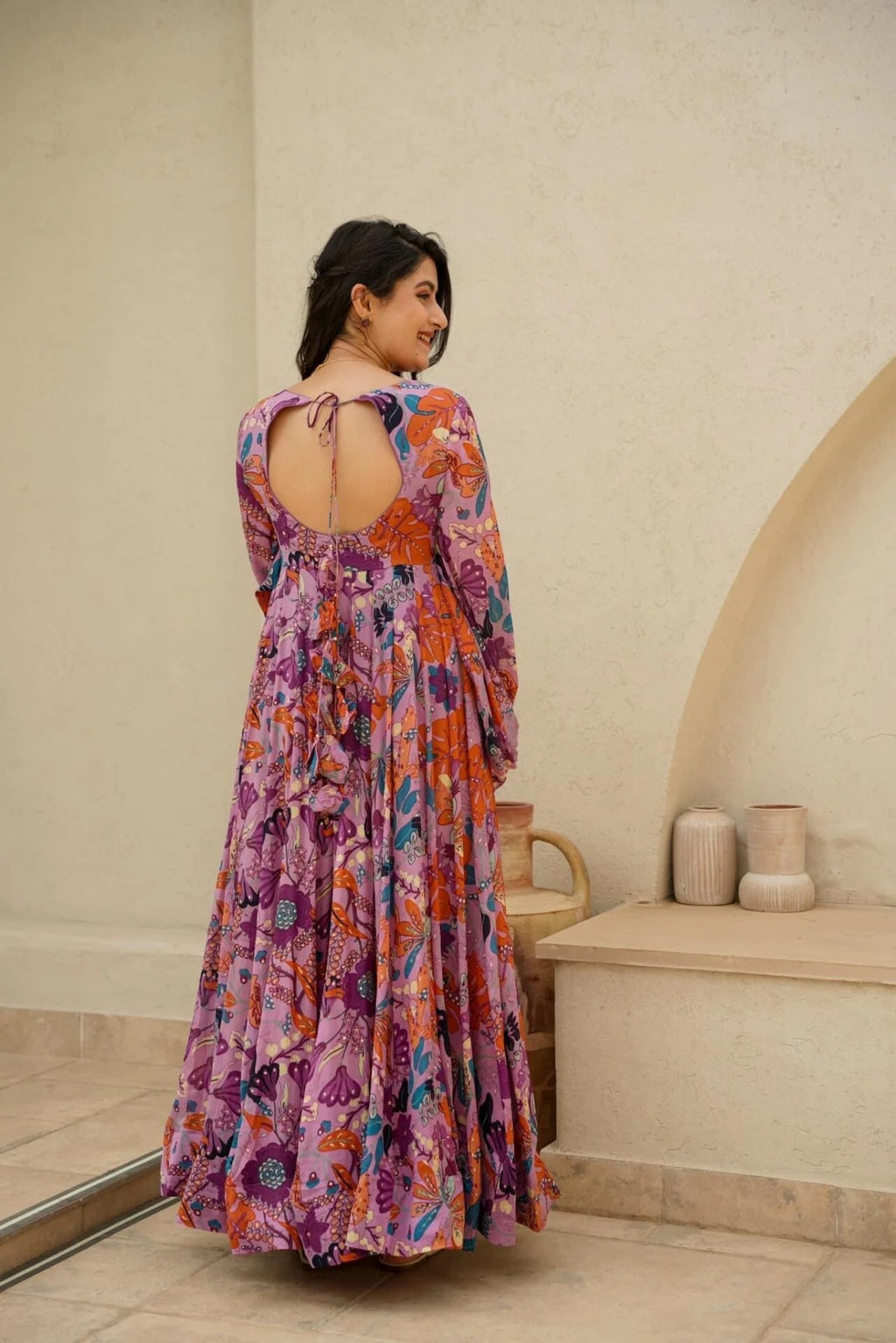 Multicolor Floral Printed Skirt Set for Women