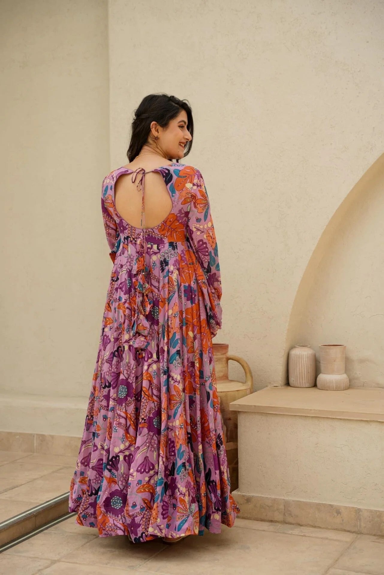 Multicolor Floral Printed Skirt Set for Women