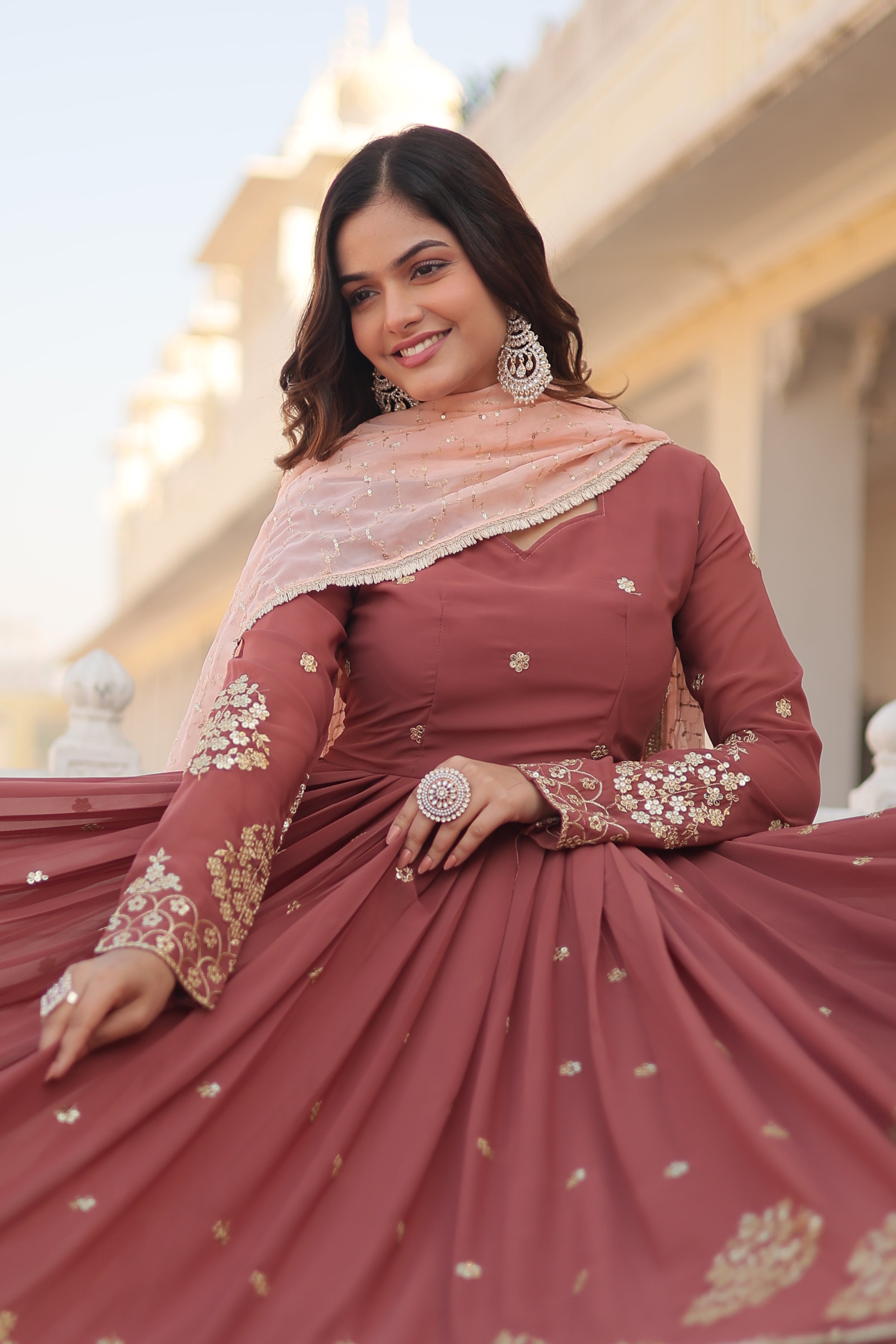 Women's Embroidered Anarkali Kurta Set with Dupatta