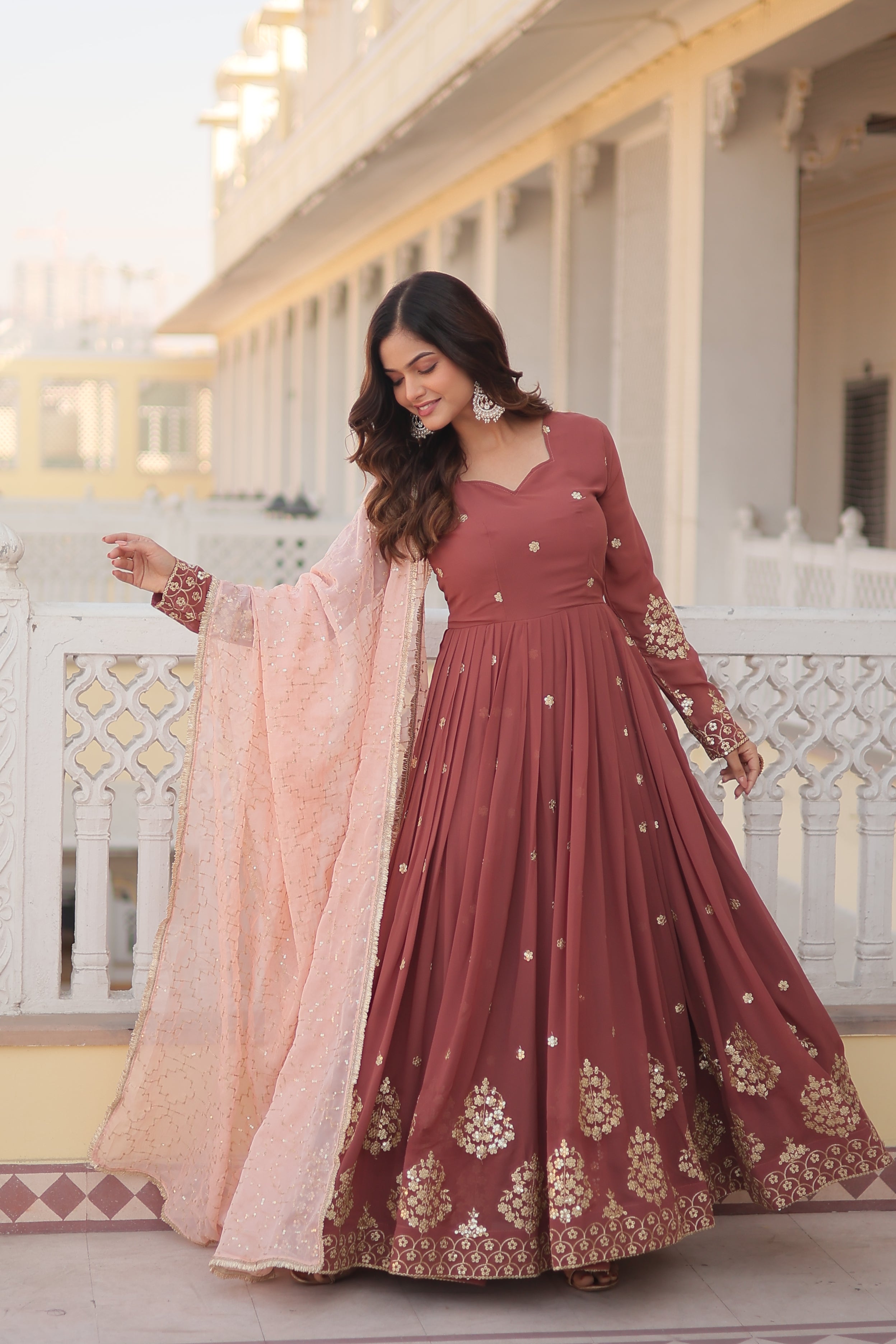 Women's Embroidered Anarkali Kurta Set with Dupatta