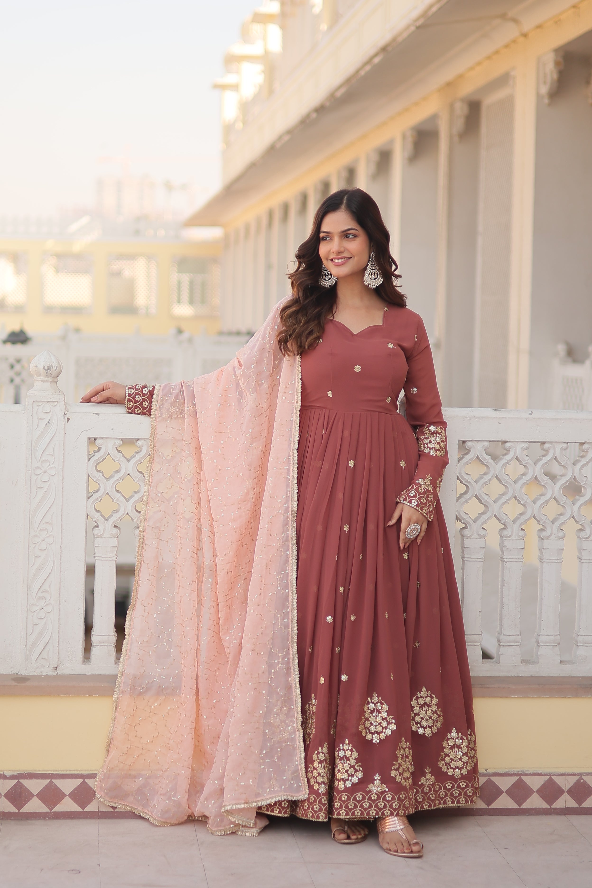 Women's Embroidered Anarkali Kurta Set with Dupatta