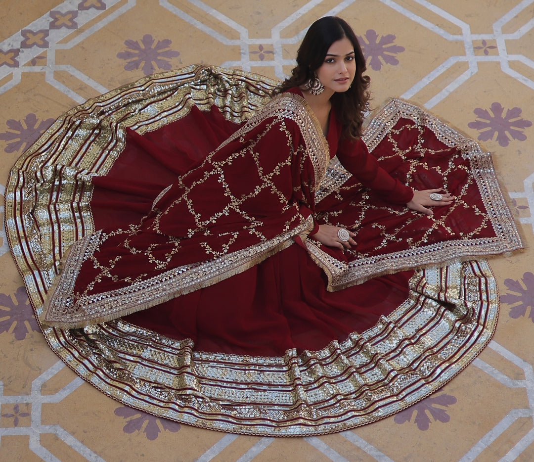 Red Anarkali Suit with Dupatta for Women | Wedding & Bridal Wear