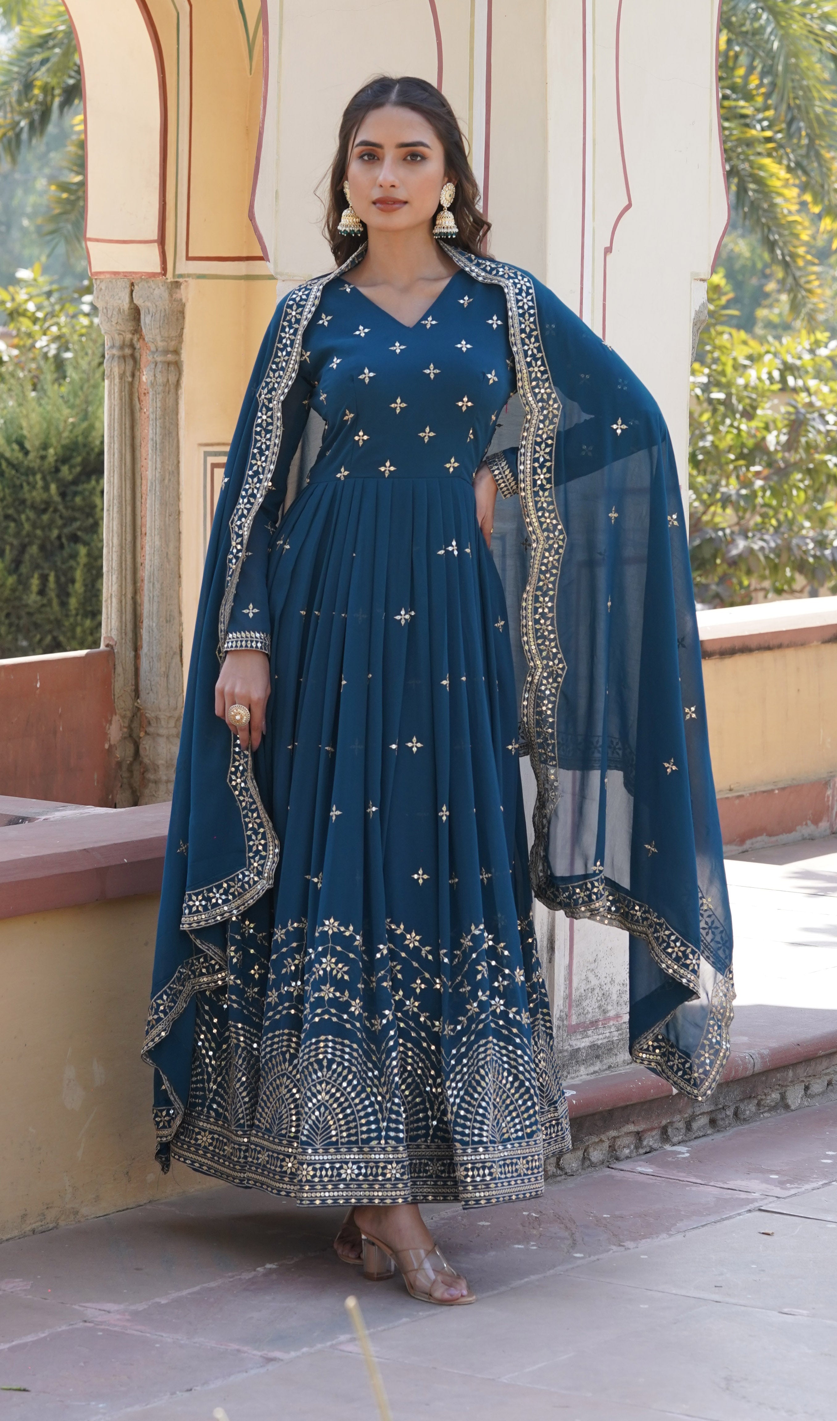Turquoise Blue Anarkali Suit for Women | Festive & Party Wear