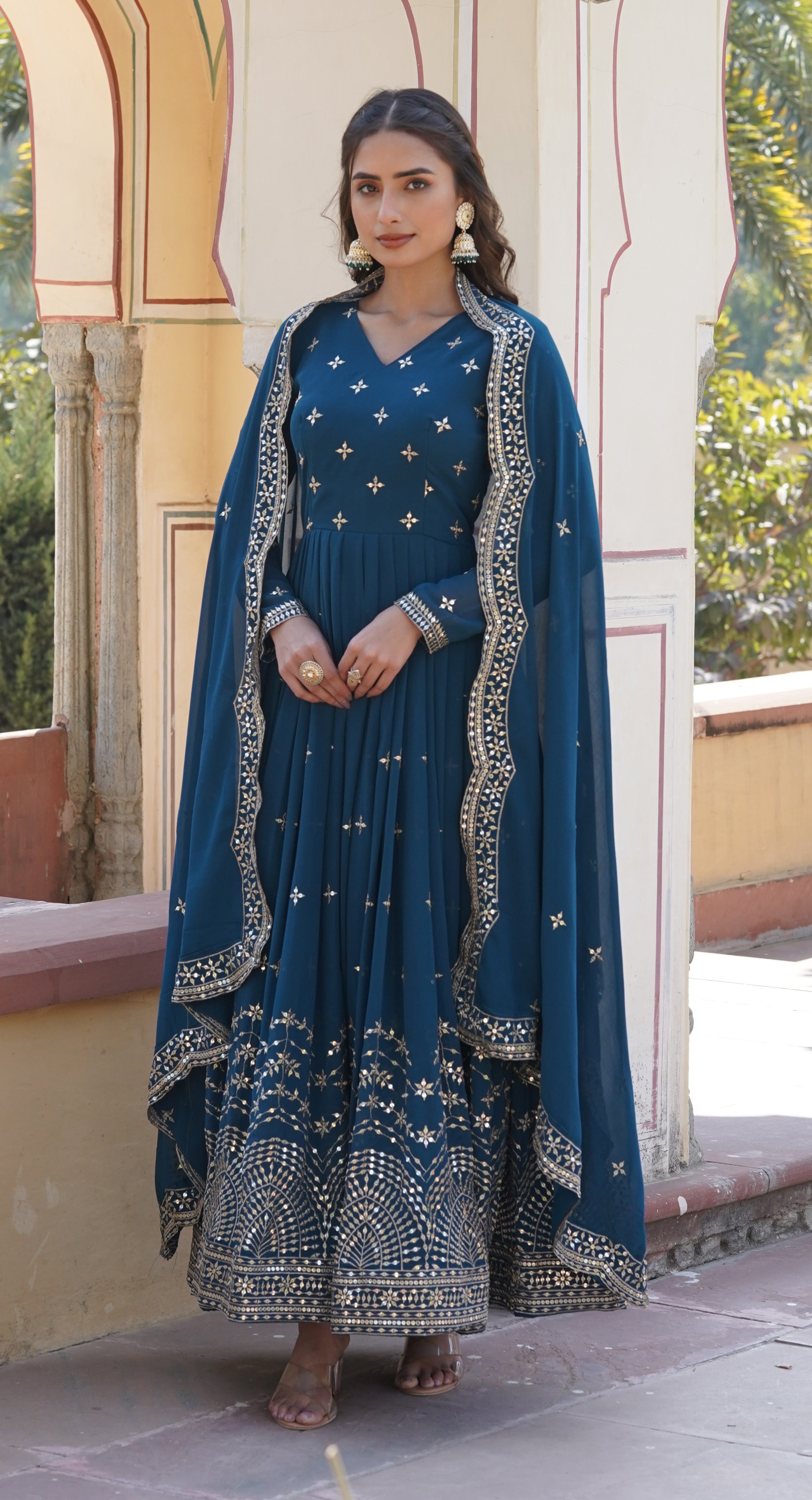 Turquoise Blue Anarkali Suit for Women | Festive & Party Wear