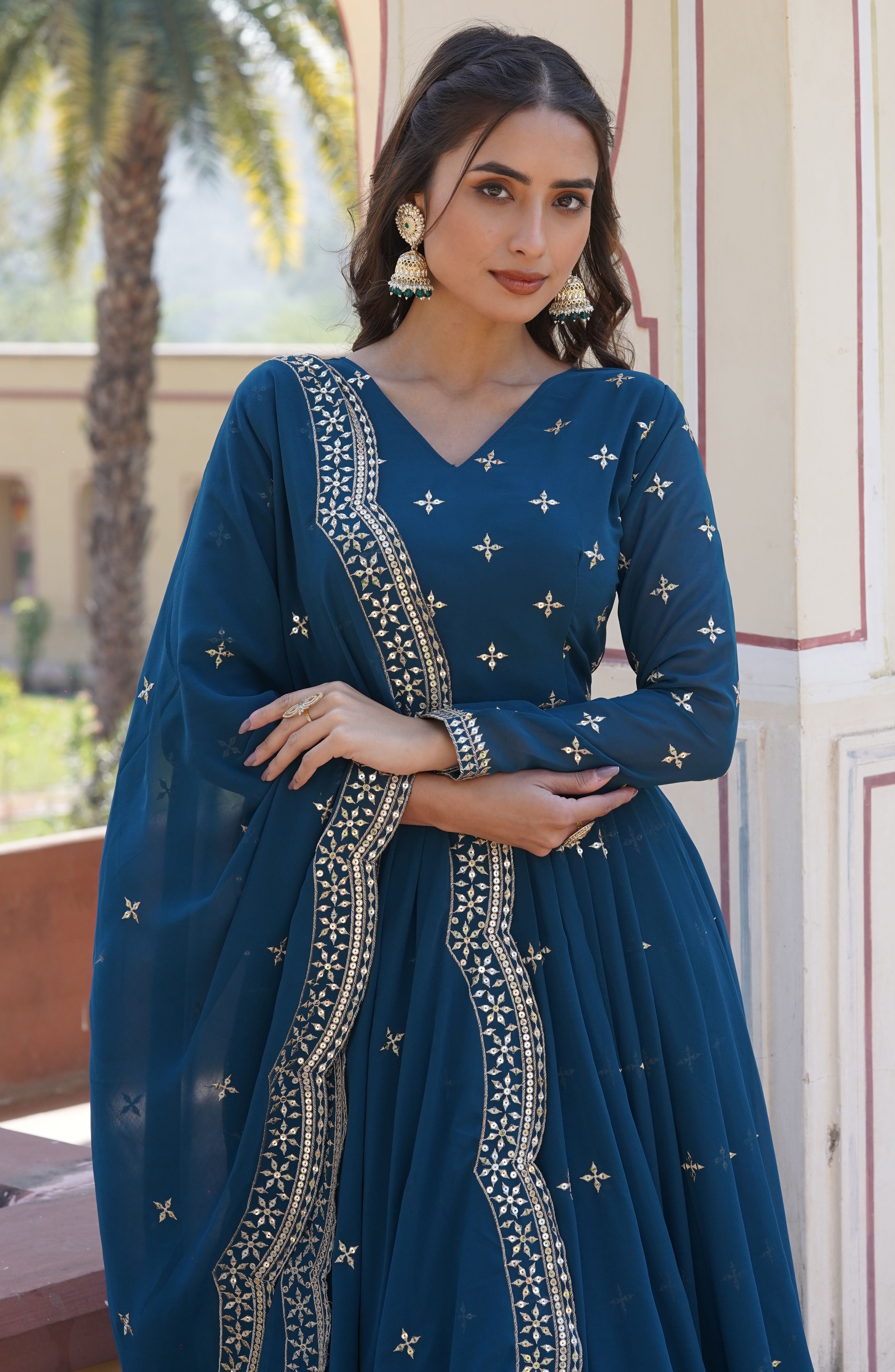 Turquoise Blue Anarkali Suit for Women | Festive & Party Wear