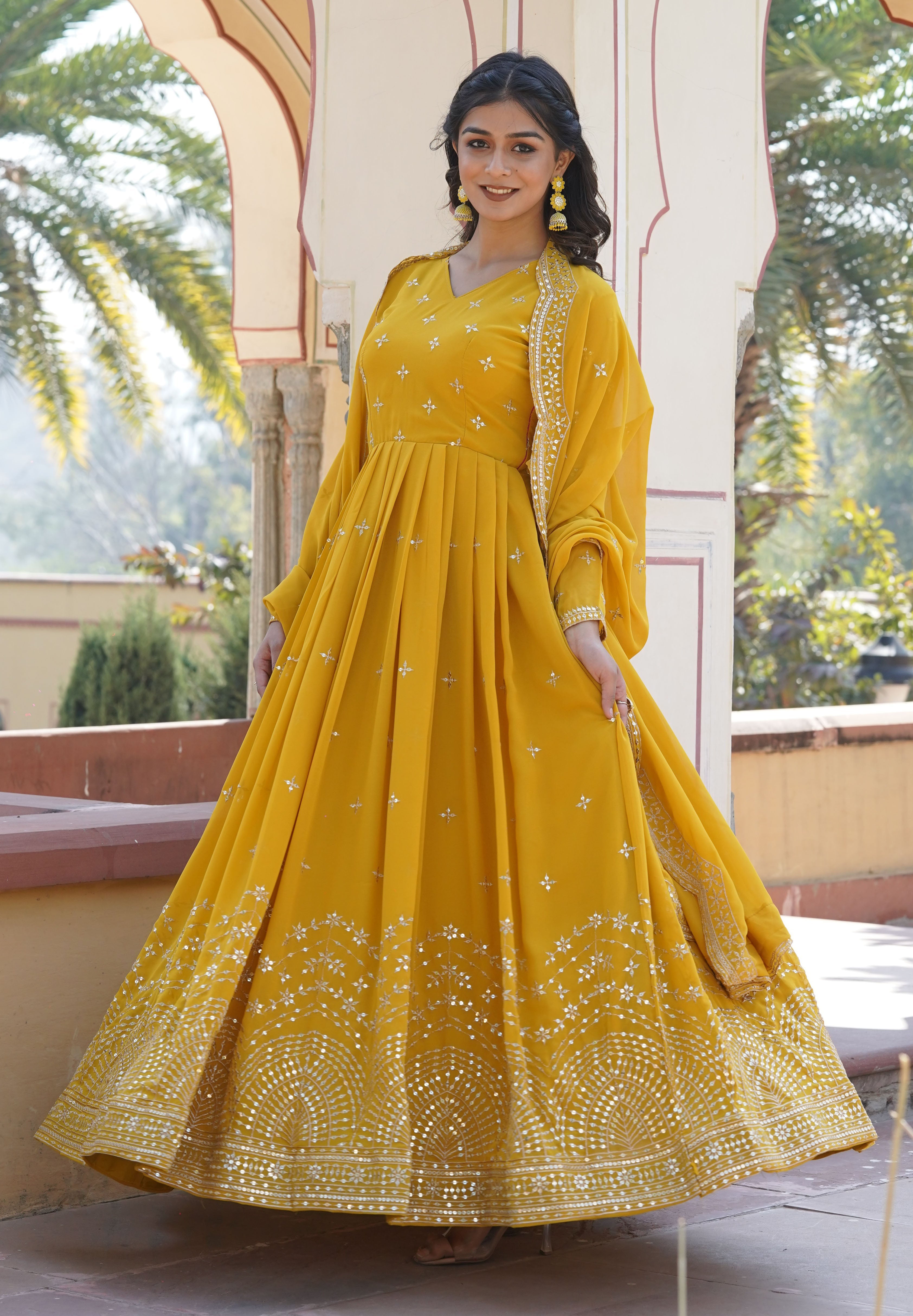 Mustard Yellow Anarkali Suit for Women | Haldi & Festive Wear