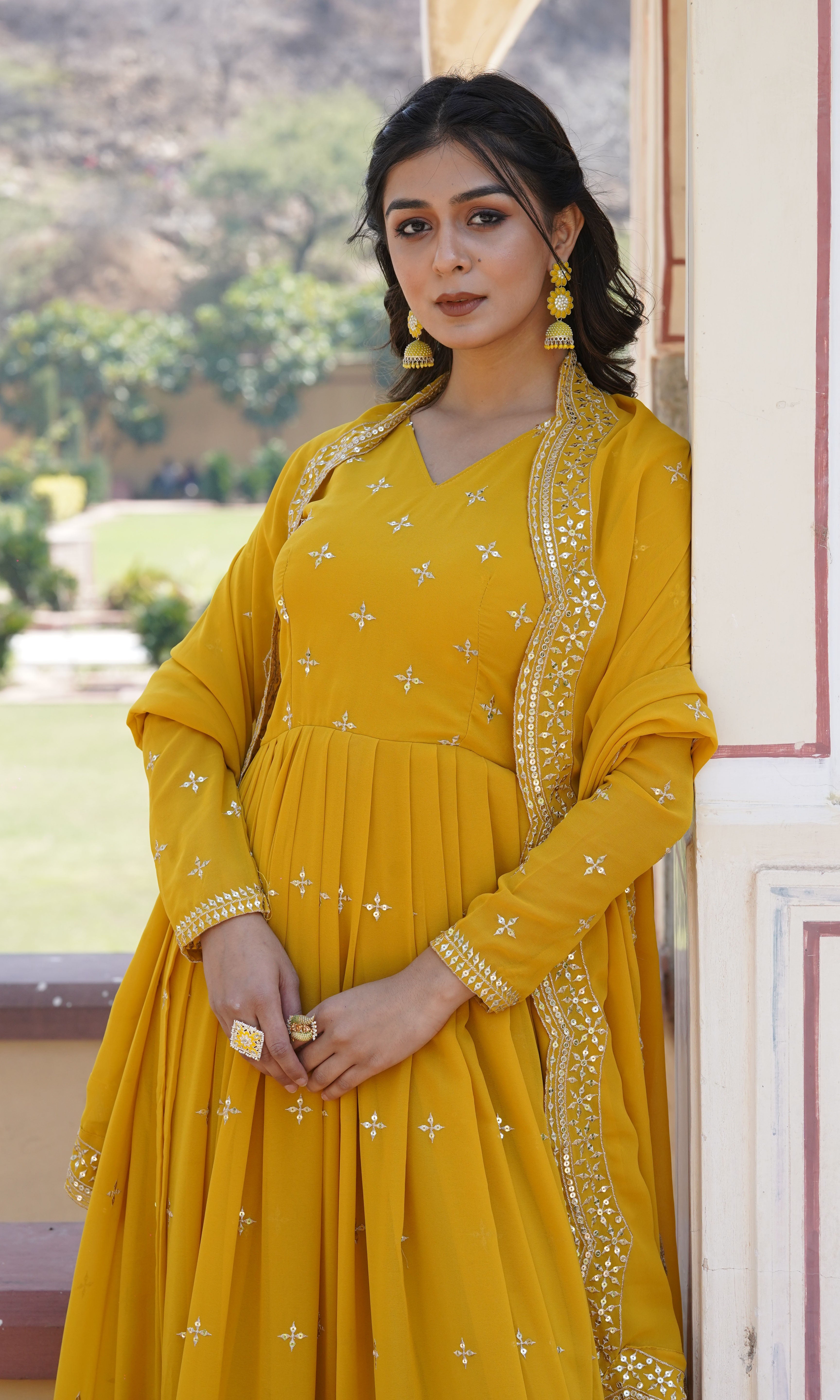 Mustard Yellow Anarkali Suit for Women | Haldi & Festive Wear