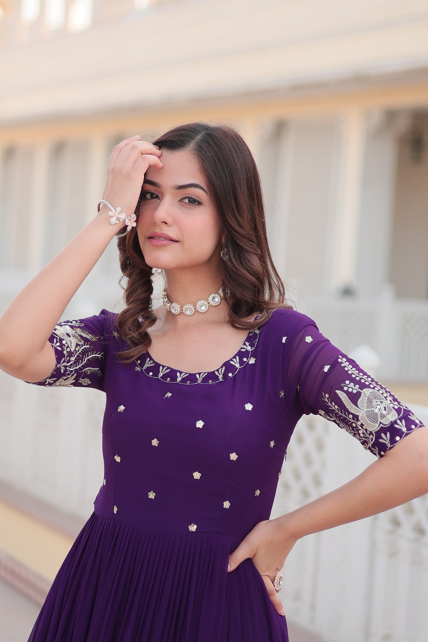 Raksh Badhan Special Trending Purple Kurta Set