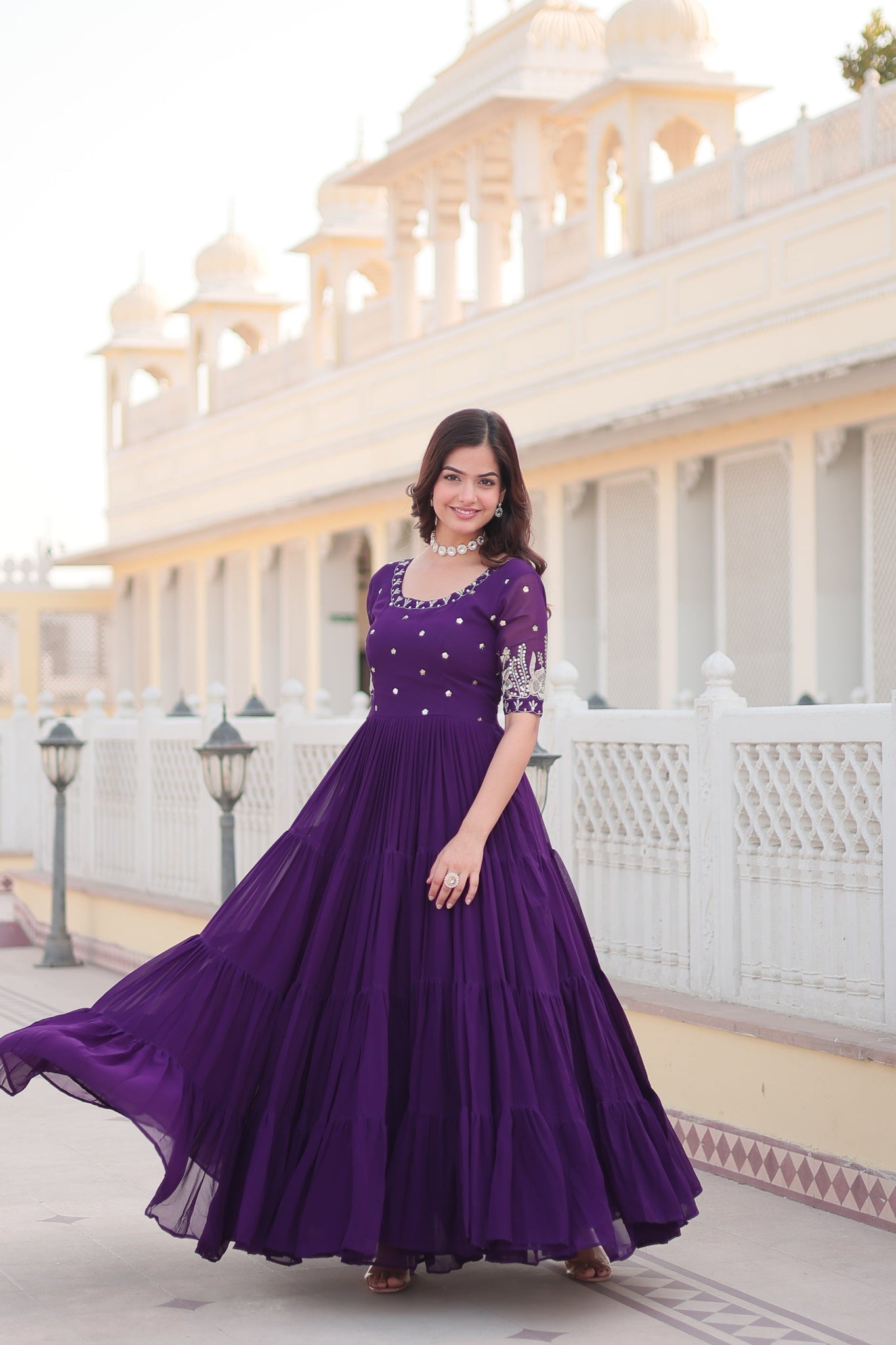 Raksh Badhan Special Trending Purple Kurta Set