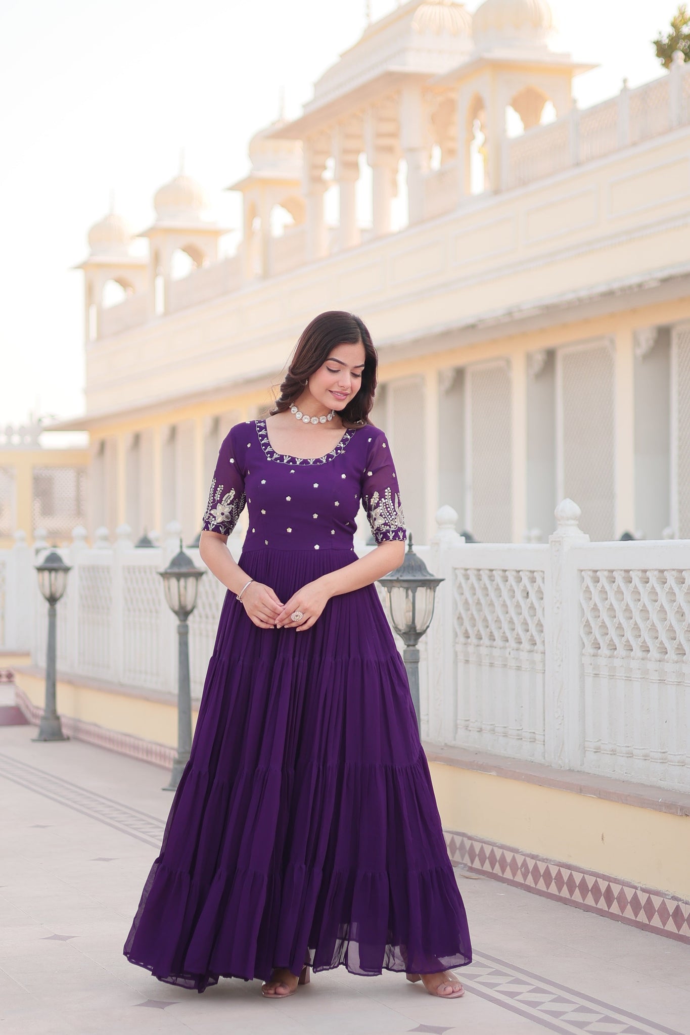 Raksh Badhan Special Trending Purple Kurta Set