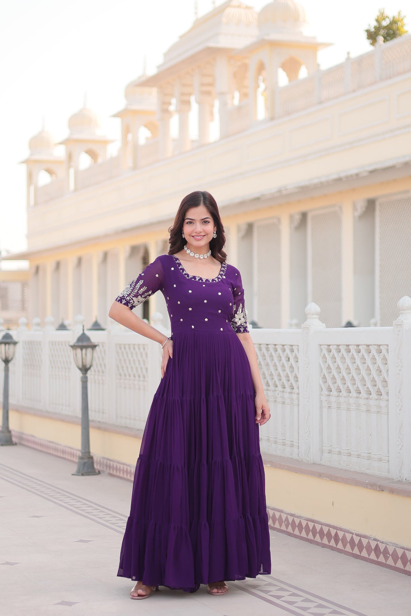 Raksh Badhan Special Trending Purple Kurta Set