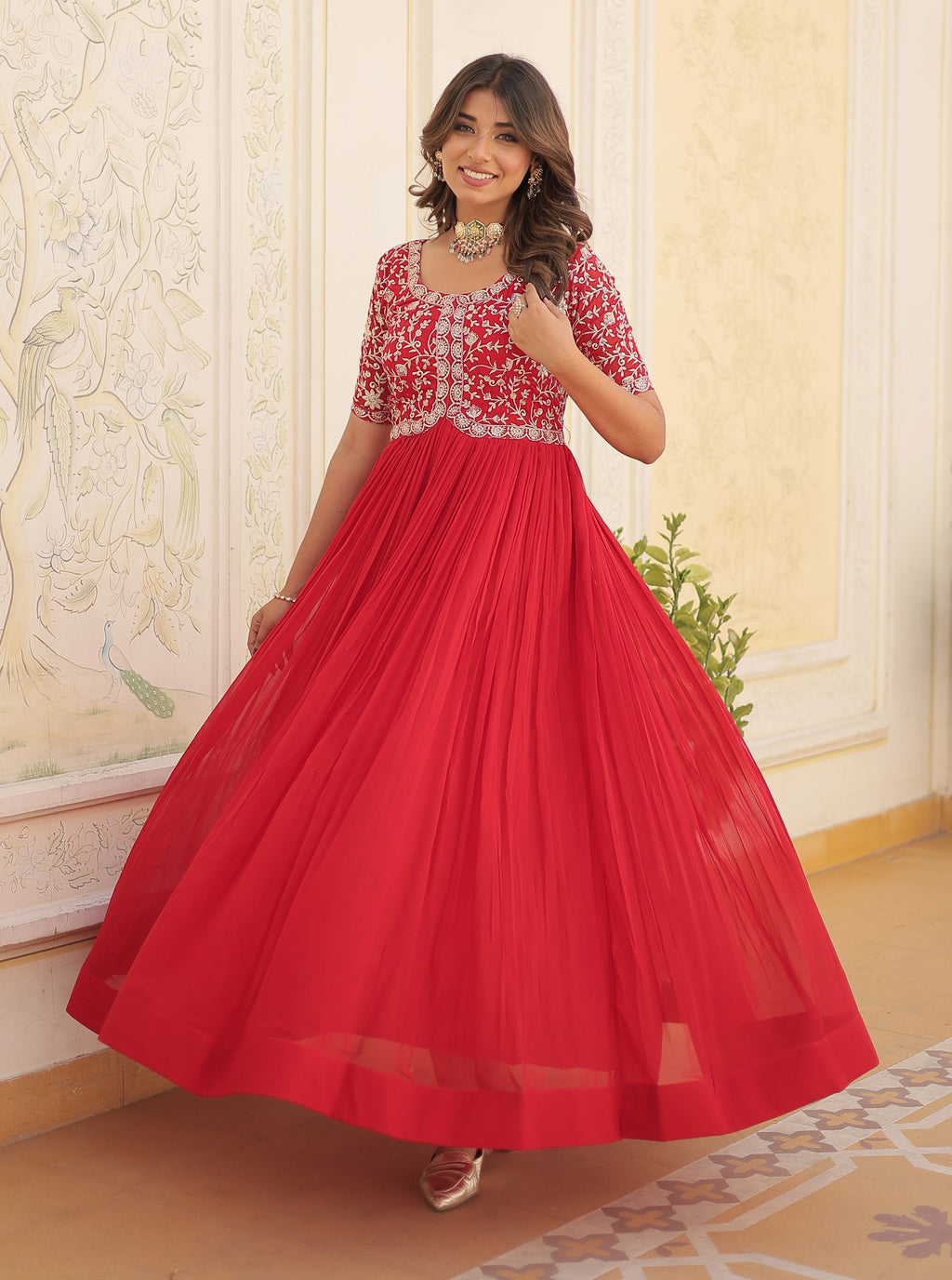 Designer Embroidered Anarkali Gown for Women