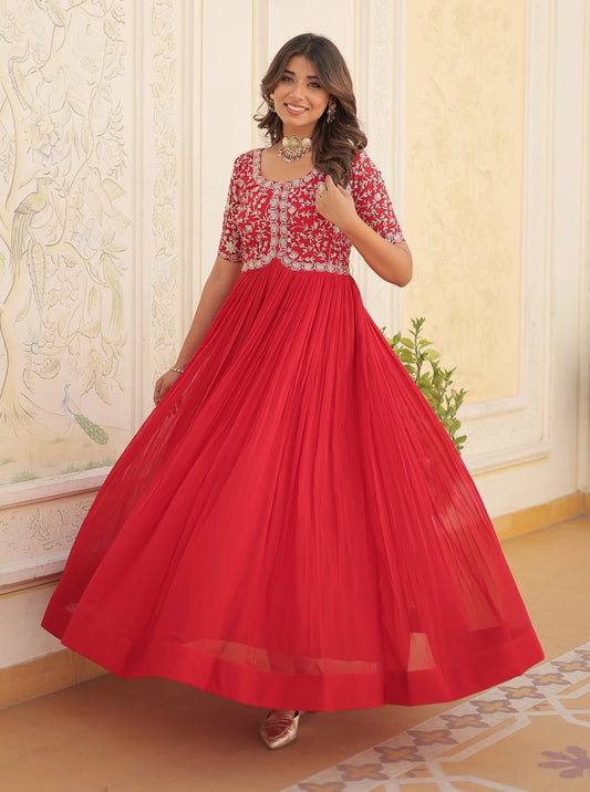 Premium Designer Readymade Red KurtaSet