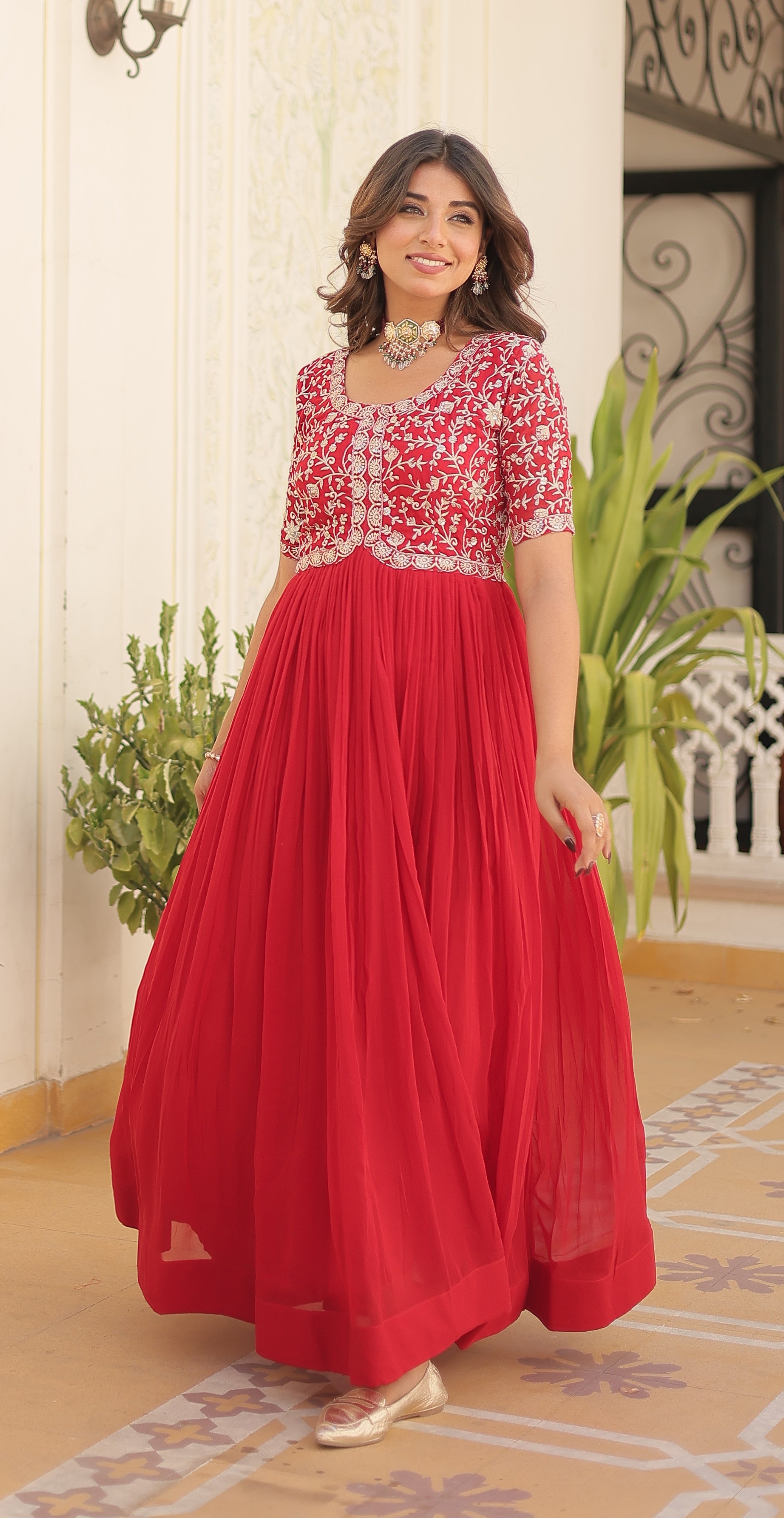 Designer Embroidered Anarkali Gown for Women