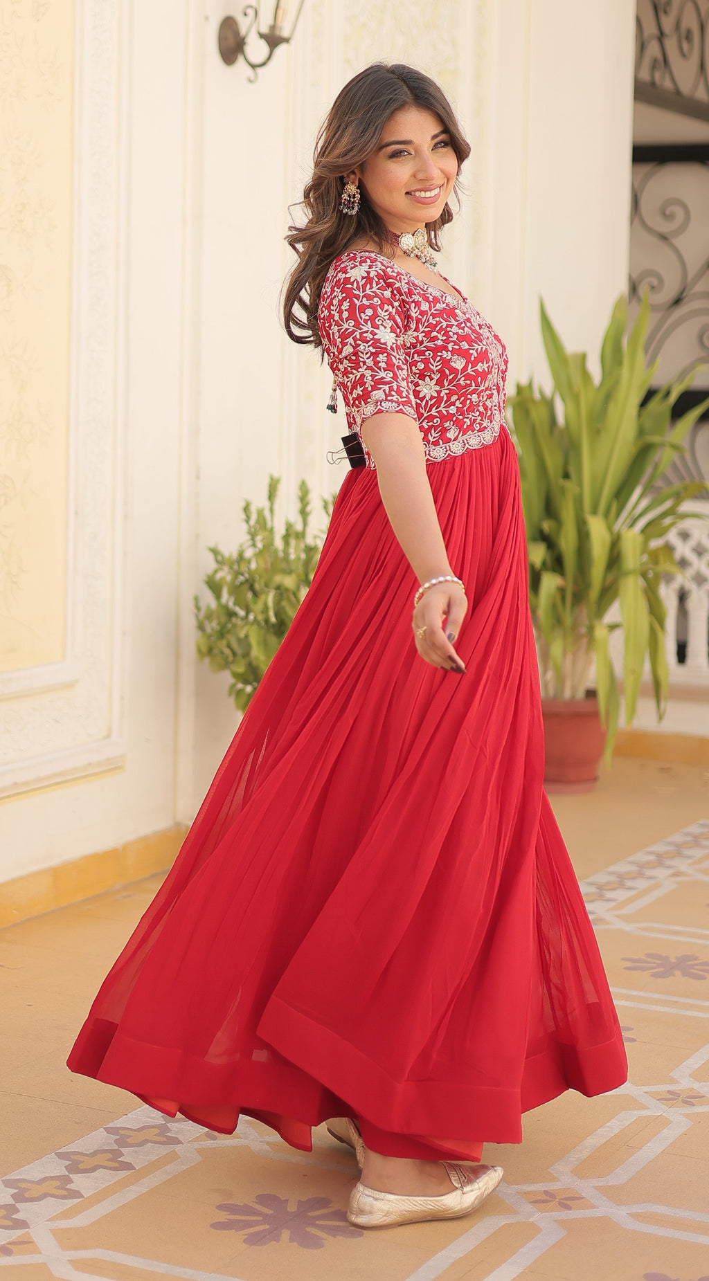 Designer Embroidered Anarkali Gown for Women