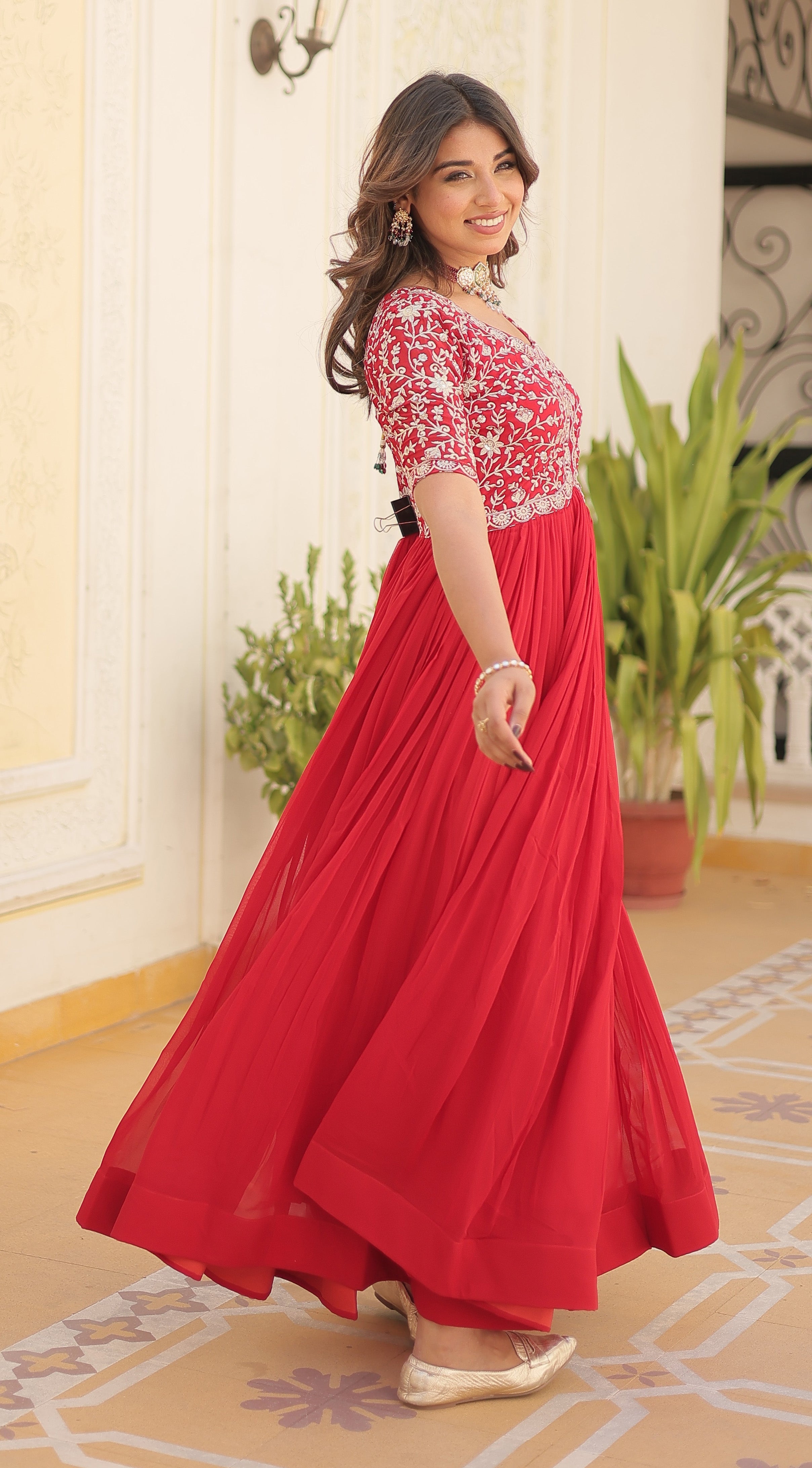 Designer Embroidered Anarkali Gown for Women
