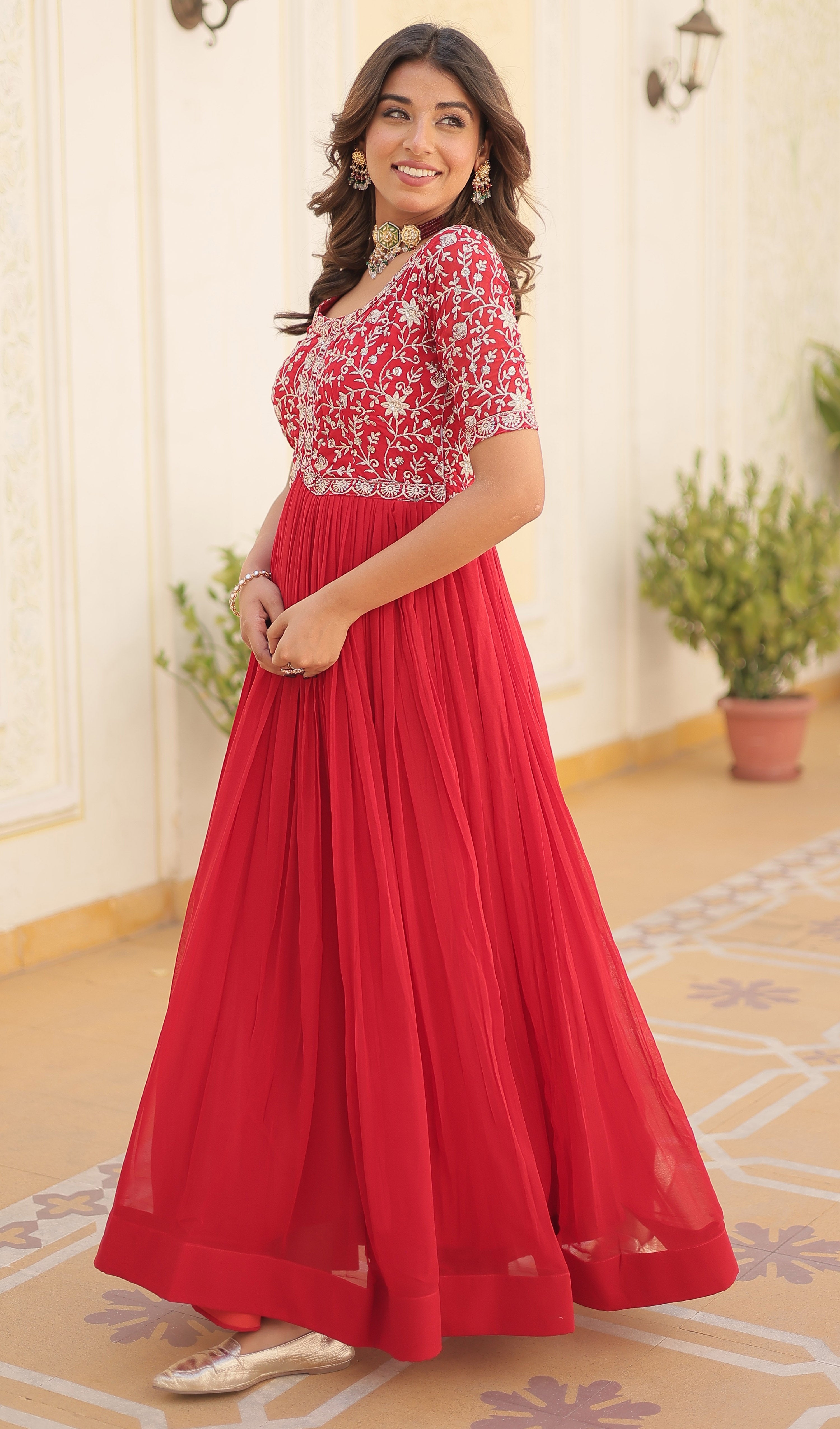 Designer Embroidered Anarkali Gown for Women