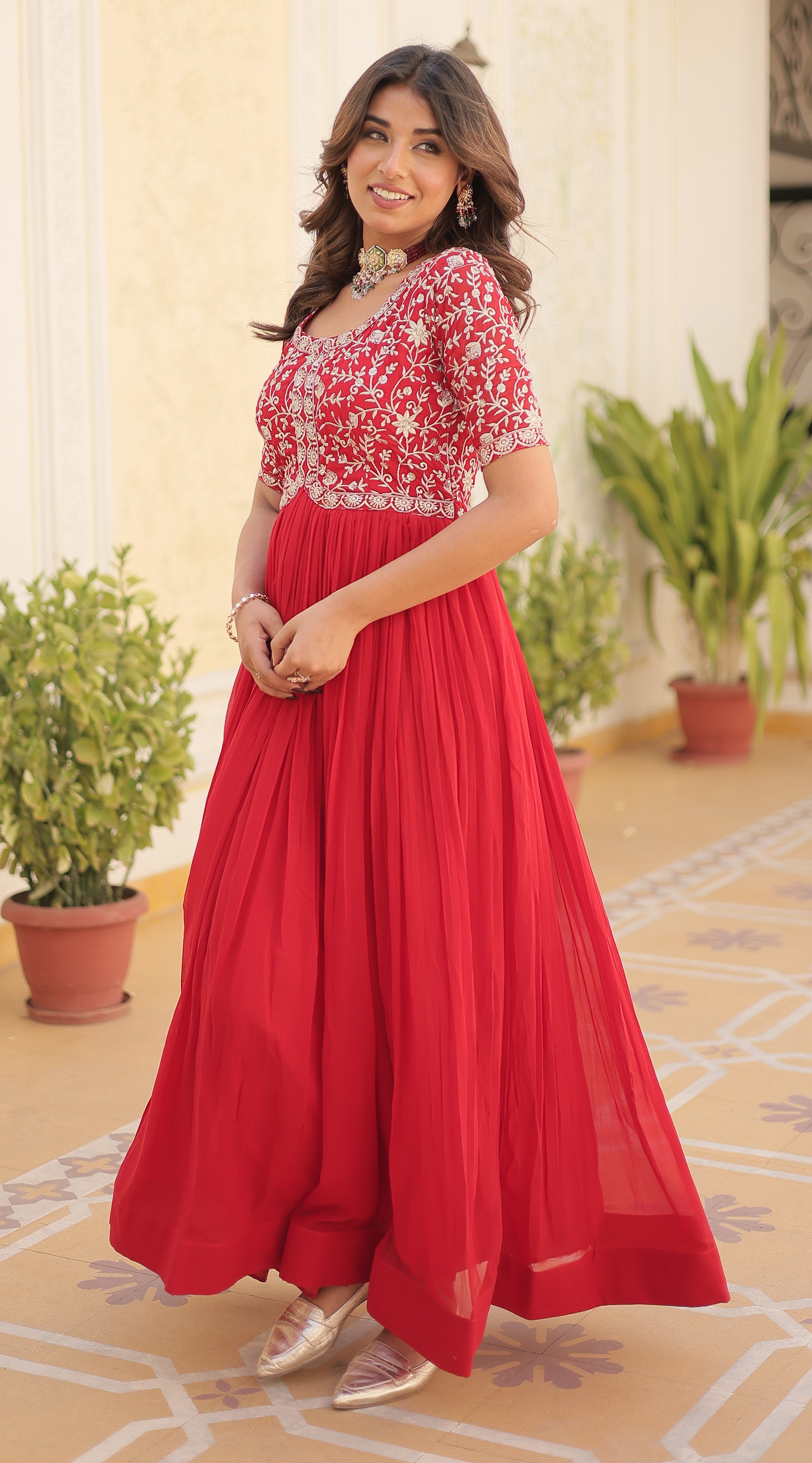 Designer Embroidered Anarkali Gown for Women