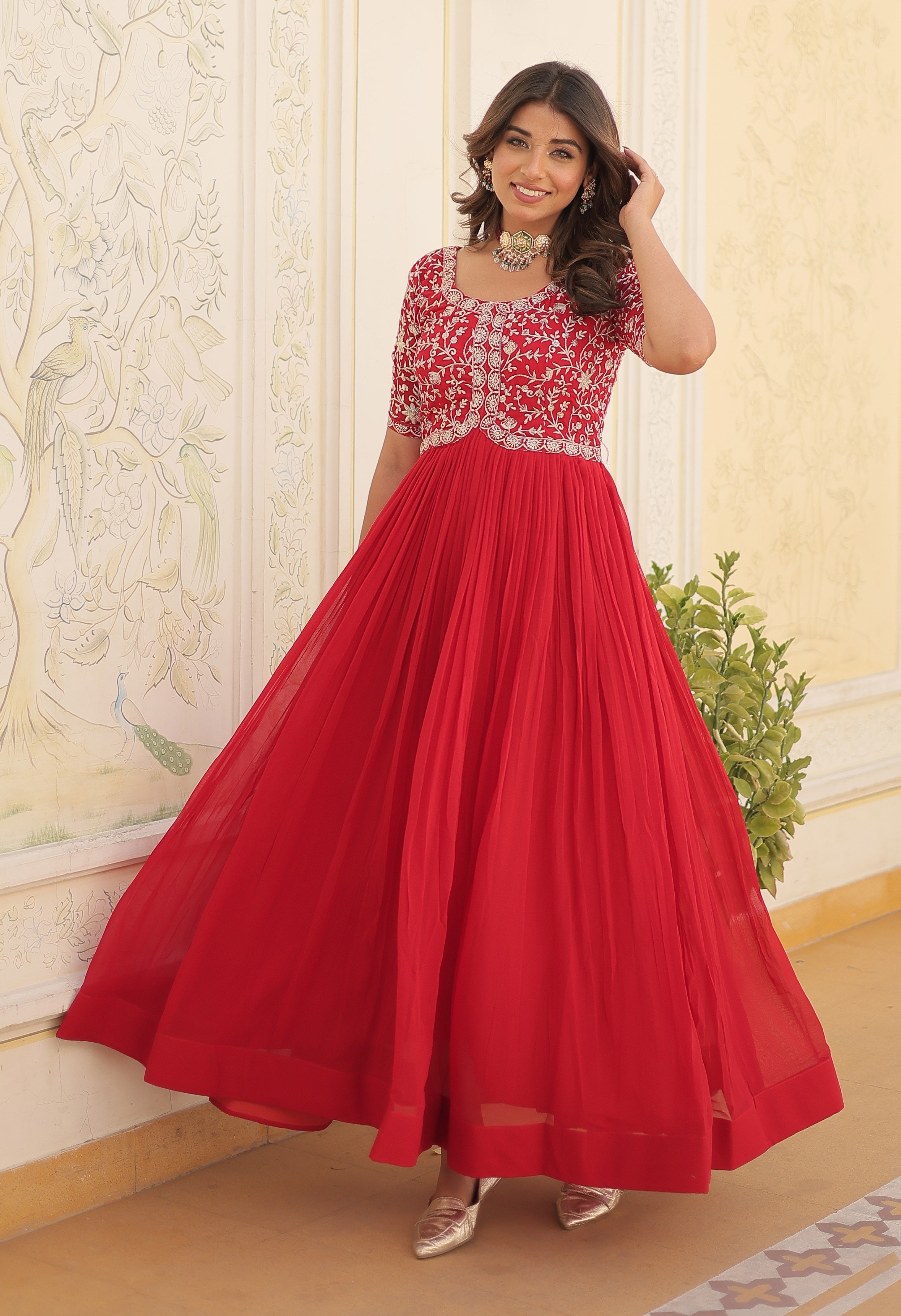 Designer Embroidered Anarkali Gown for Women