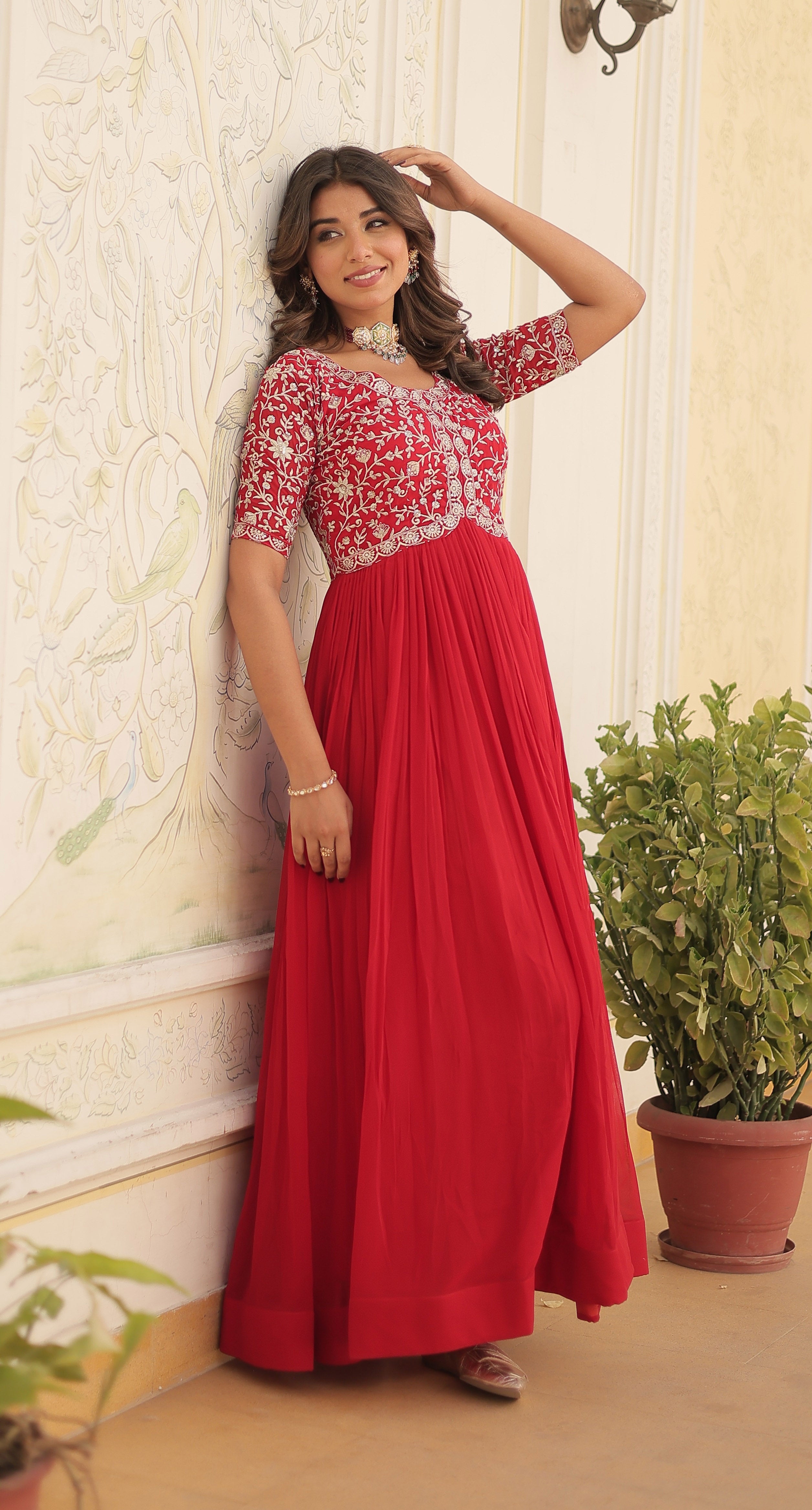 Designer Embroidered Anarkali Gown for Women