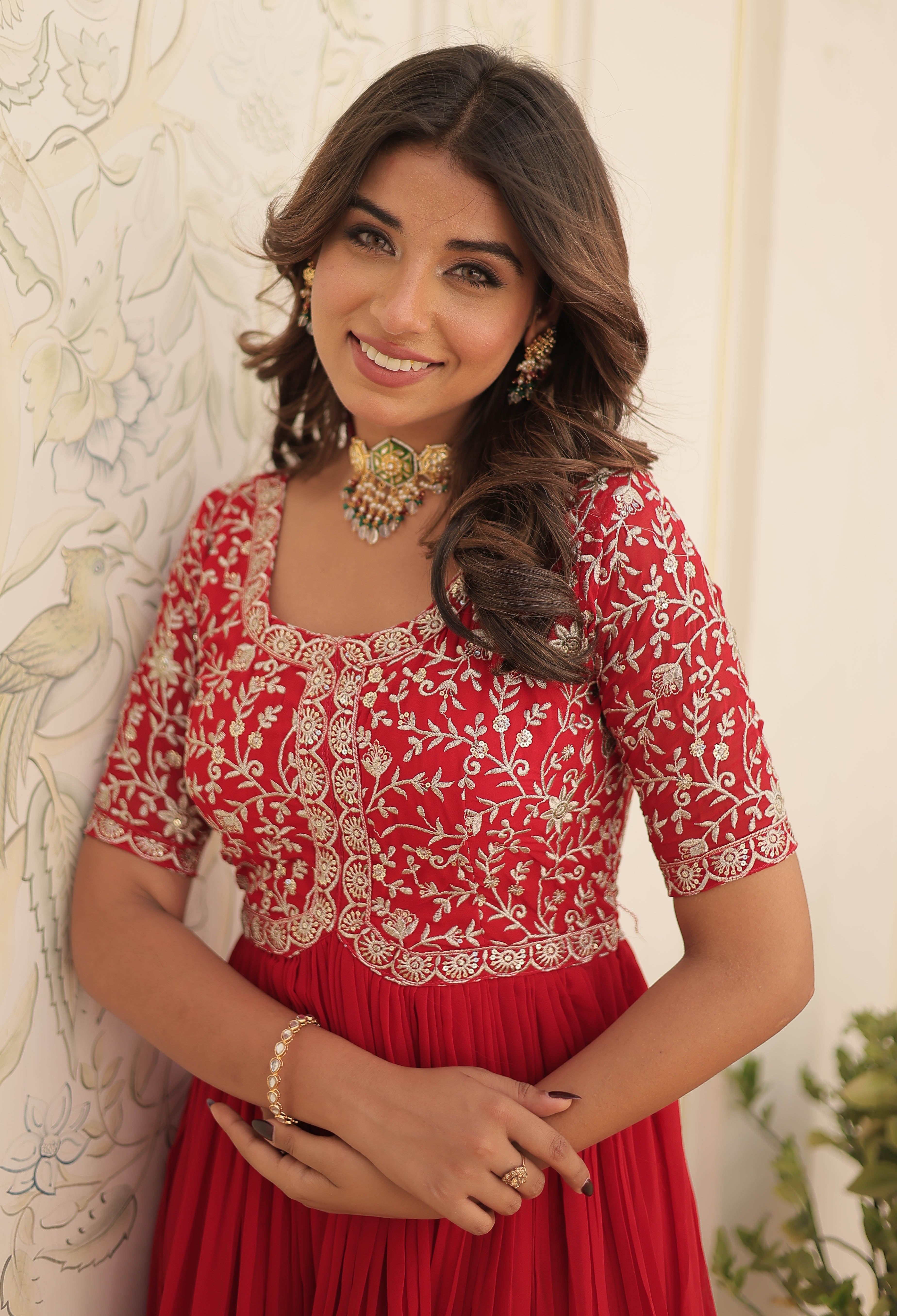 Designer Embroidered Anarkali Gown for Women