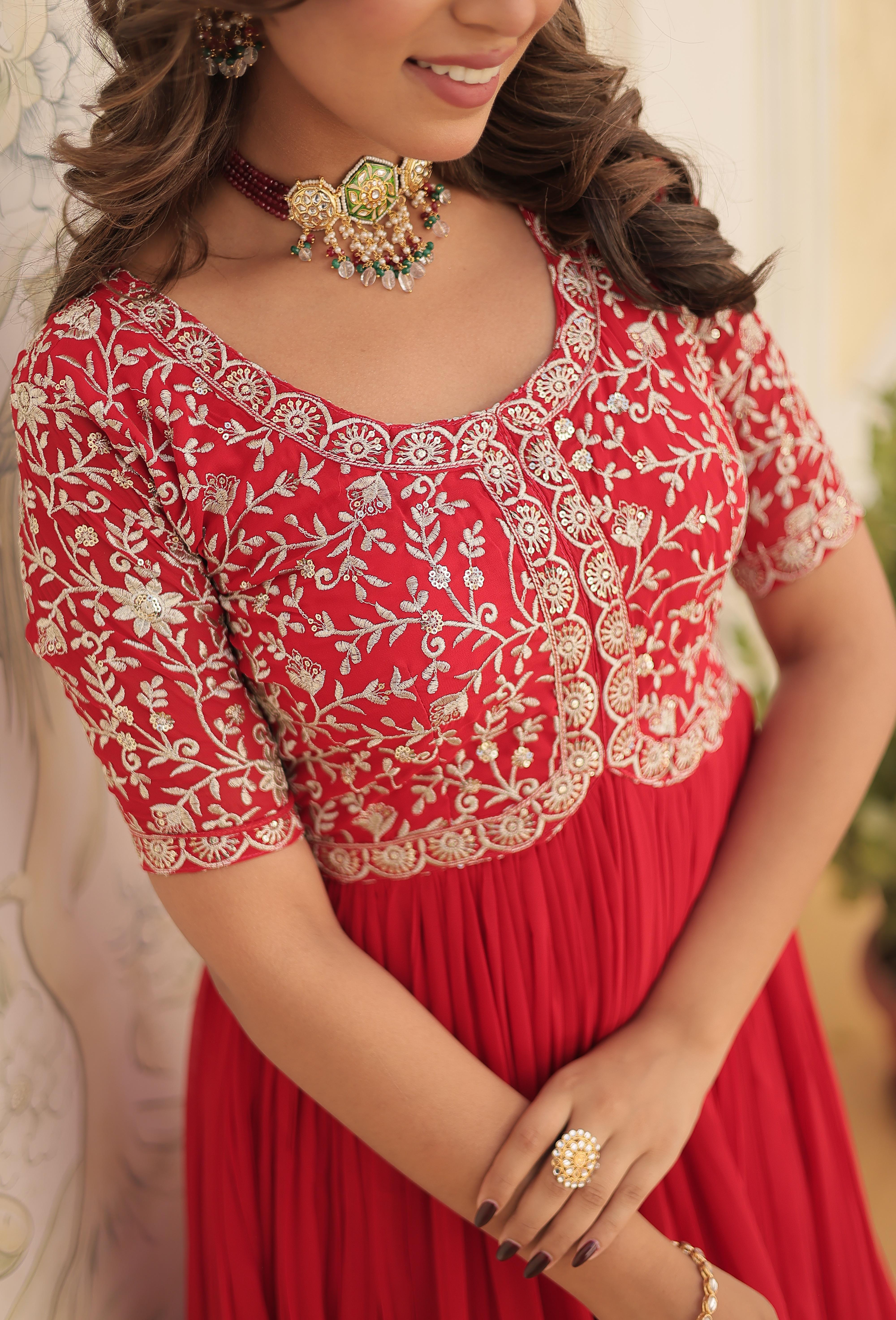 Designer Embroidered Anarkali Gown for Women