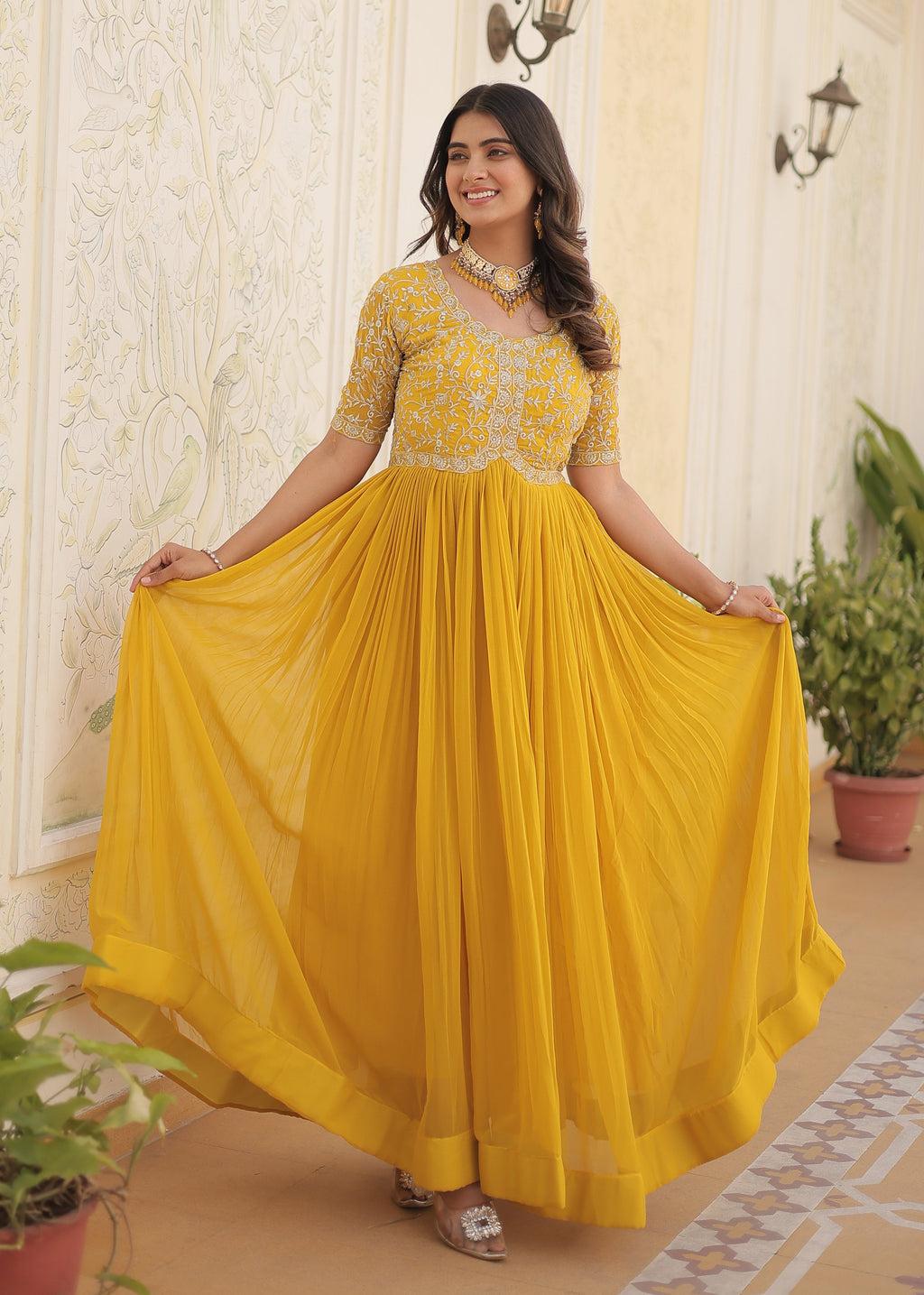 Designer Embroidered Anarkali Gown for Women