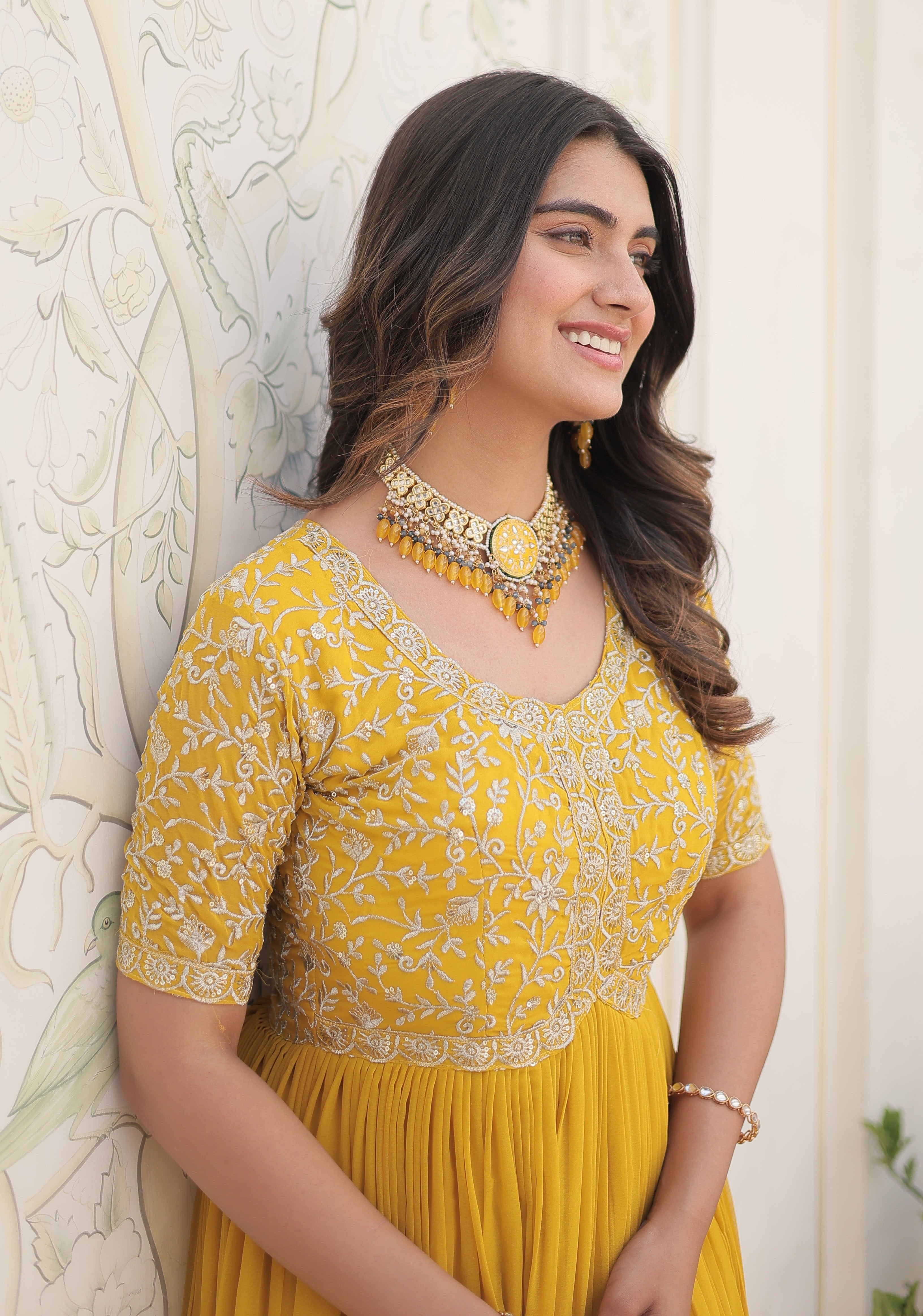 Premium Designer Readymade Yellow Kurta Set