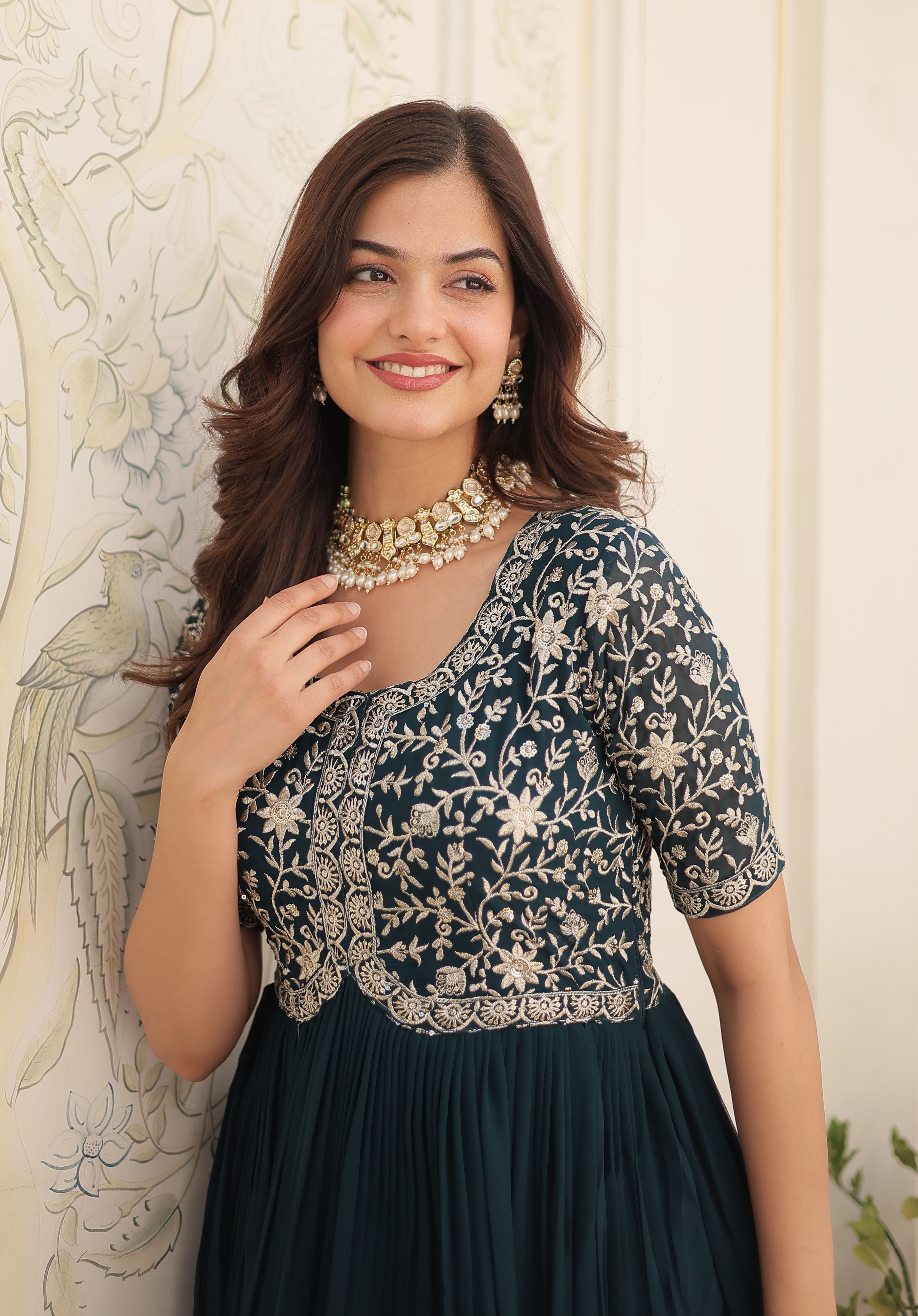 Designer Embroidered Anarkali Gown for Women
