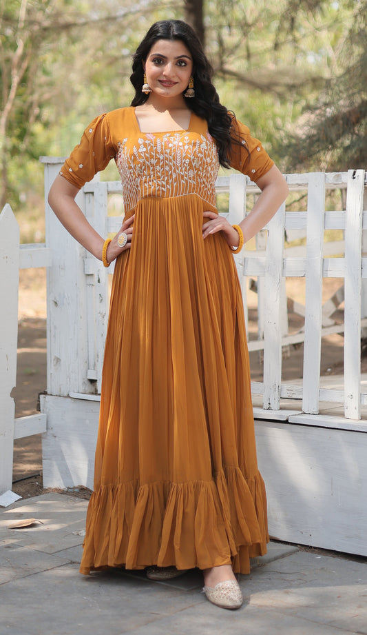 Sequence Wear Cotton Yellow Kurta Set