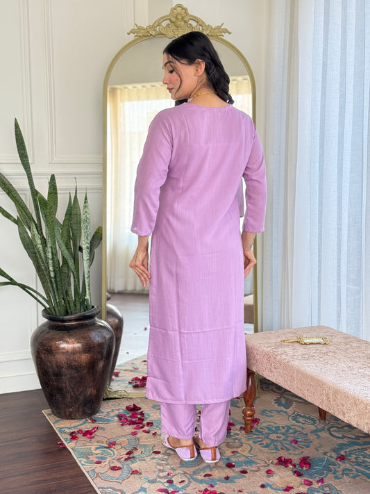 Elegant Light Purple Kurta Set for Women – Festive & Ethnic Wear