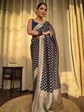 Luxurious Woven Saree with Zari Motifs & Rich Traditional Border