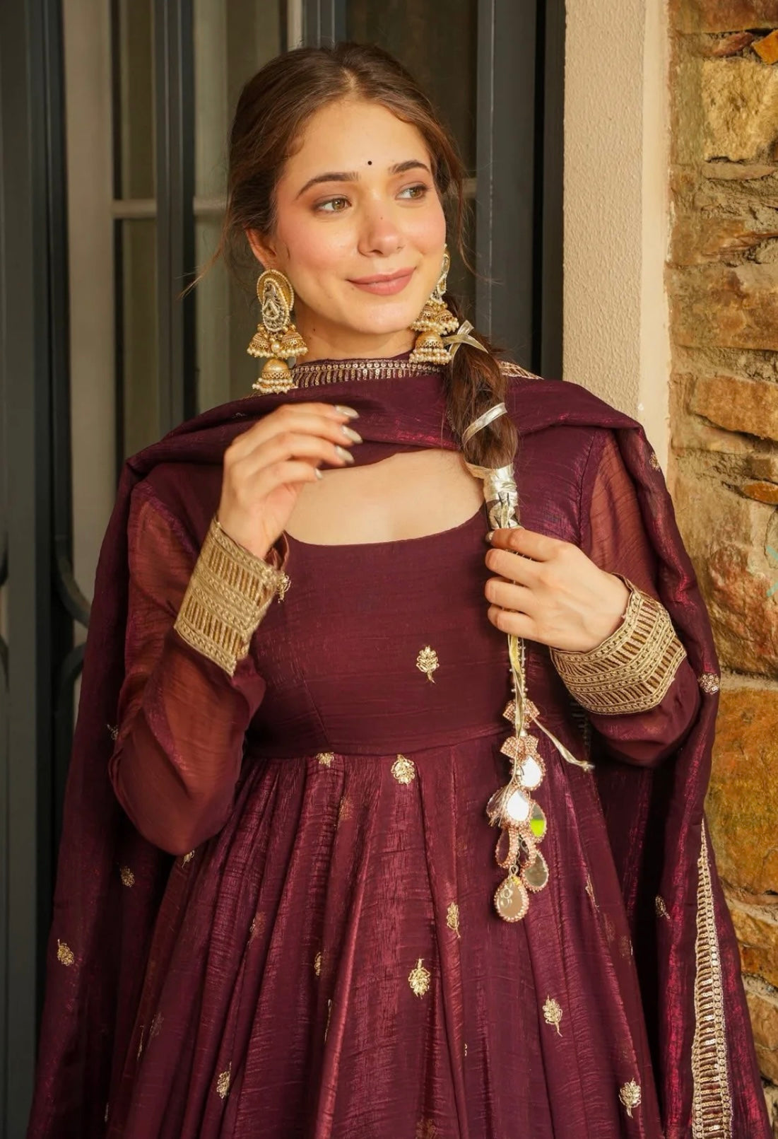 Heavy Embroidered Anarkali Suit Set with Dupatta