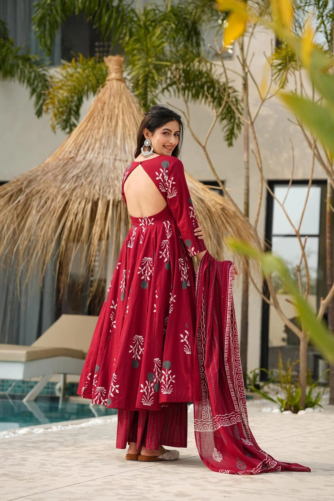 Maroon Designer Anarkali Suit for Women