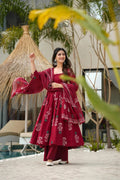 Maroon Designer Anarkali Suit for Women