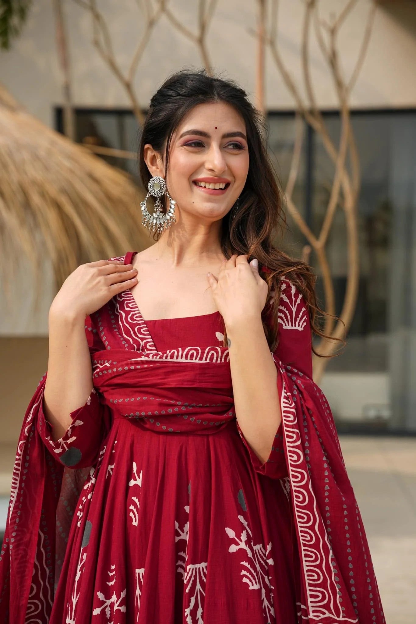 Maroon Designer Anarkali Suit for Women
