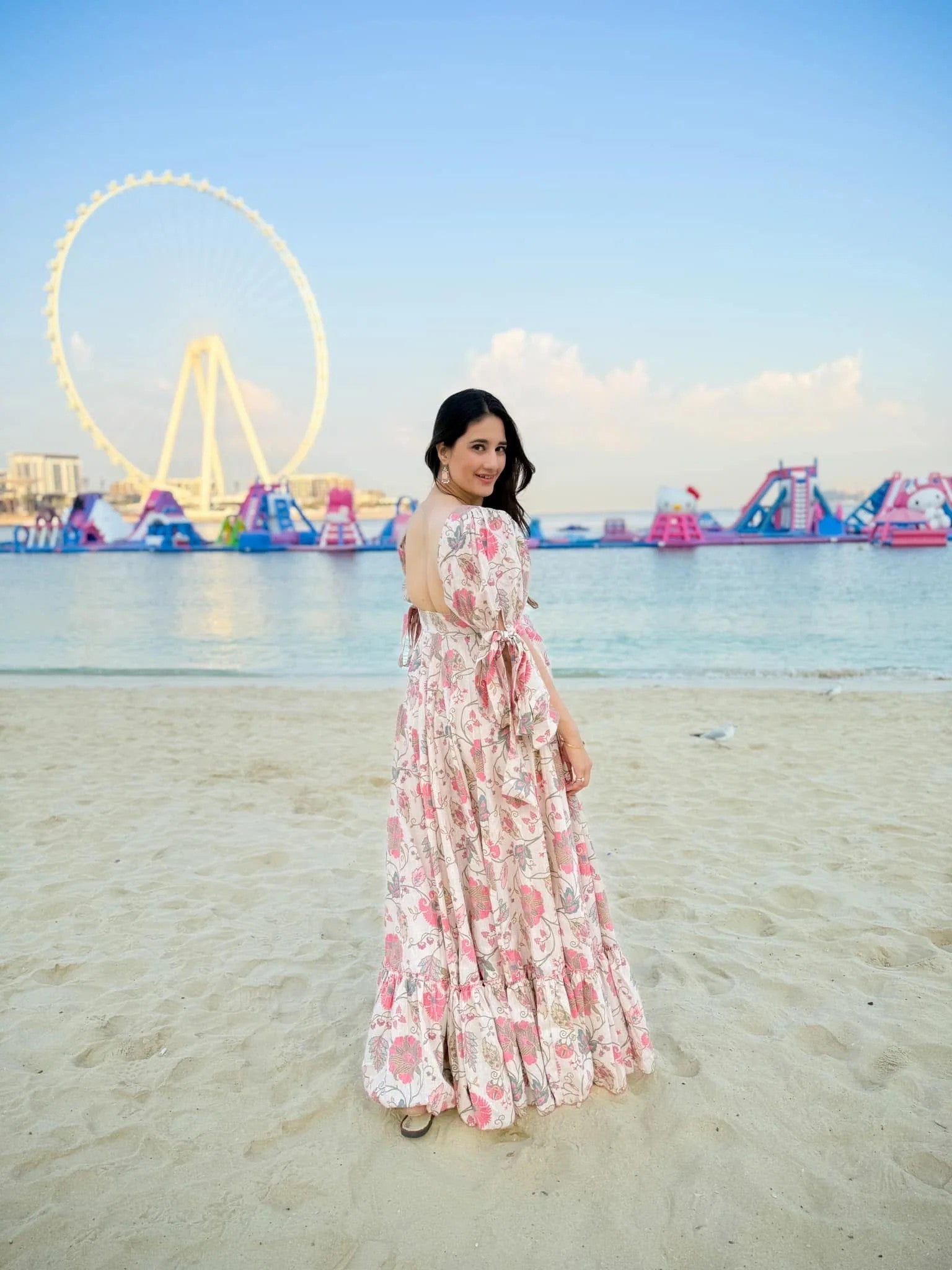 Blush Pink Floral Sweetheart Maxi Dress