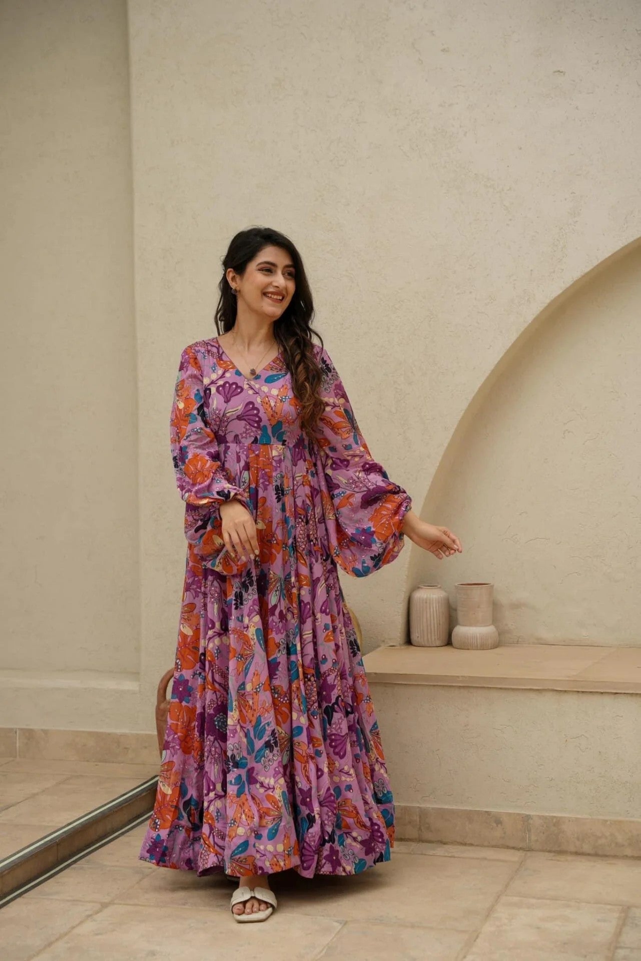 Multicolor Floral Printed Skirt Set for Women