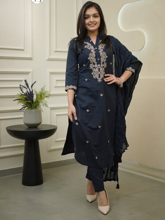 Elegant Navy Blue Kurta Set – Classy & Timeless