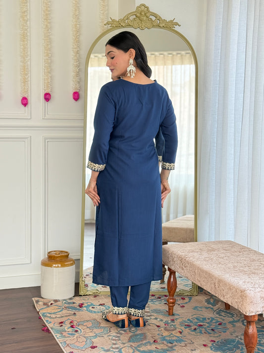Sophisticated Navy Kurta & Pant Set