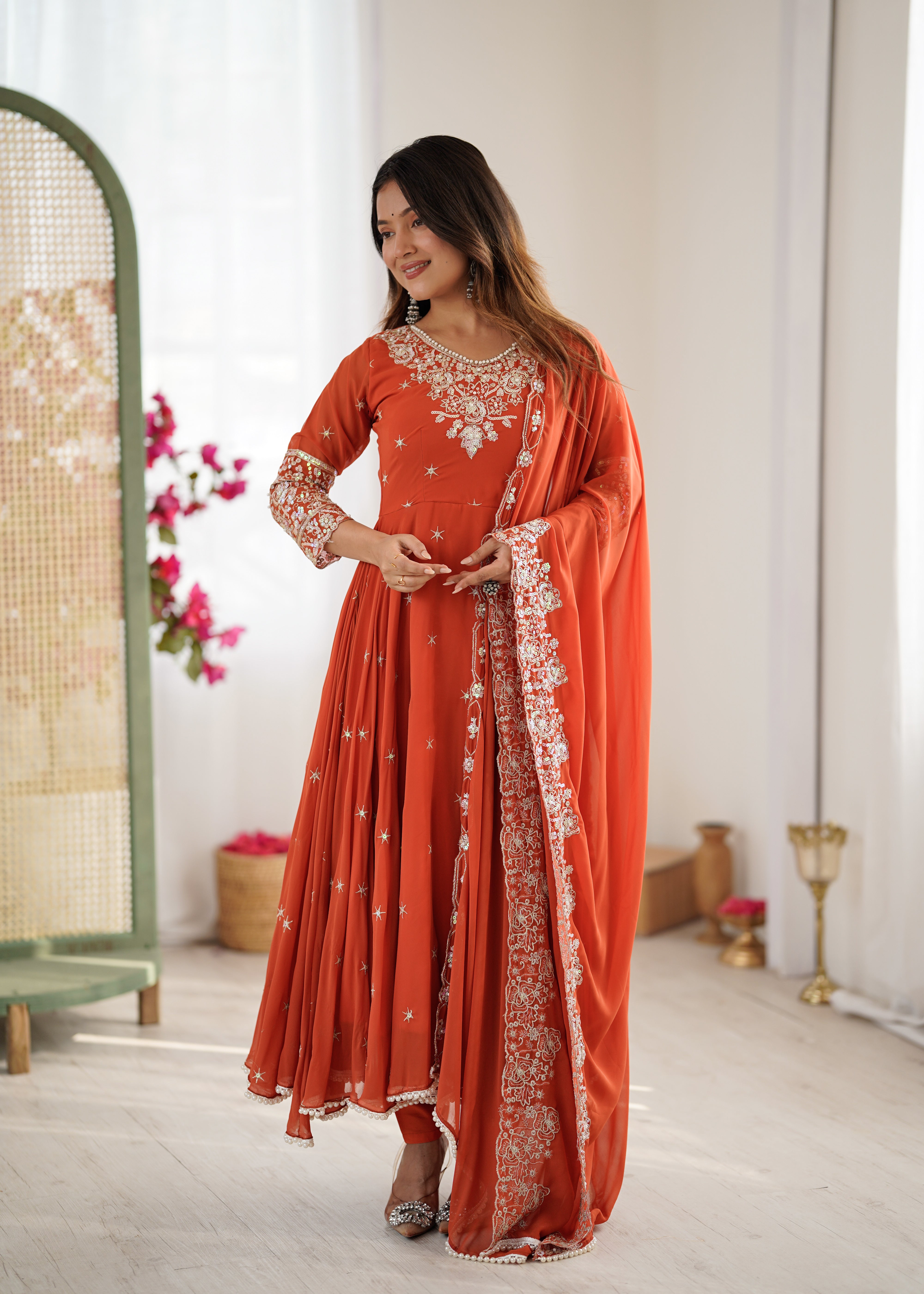 Embroidered Anarkali Kurta Set for Women