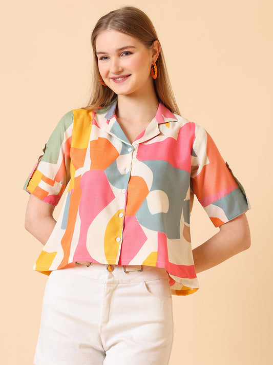 Printed Pink Cotton Top